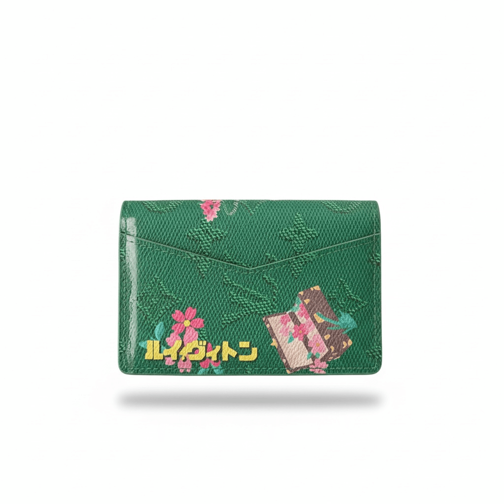 Louis Vuitton Style Green Graphic Passport Holder Wallet 💚✨ - MASTERPIECE