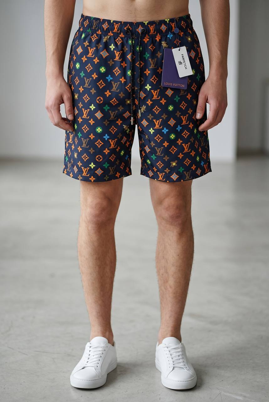 🌈 Louis Vuitton Style Monogram Swim Shorts – Multicolor Luxury Beachwear 🩳🔥 - MASTERPIECE