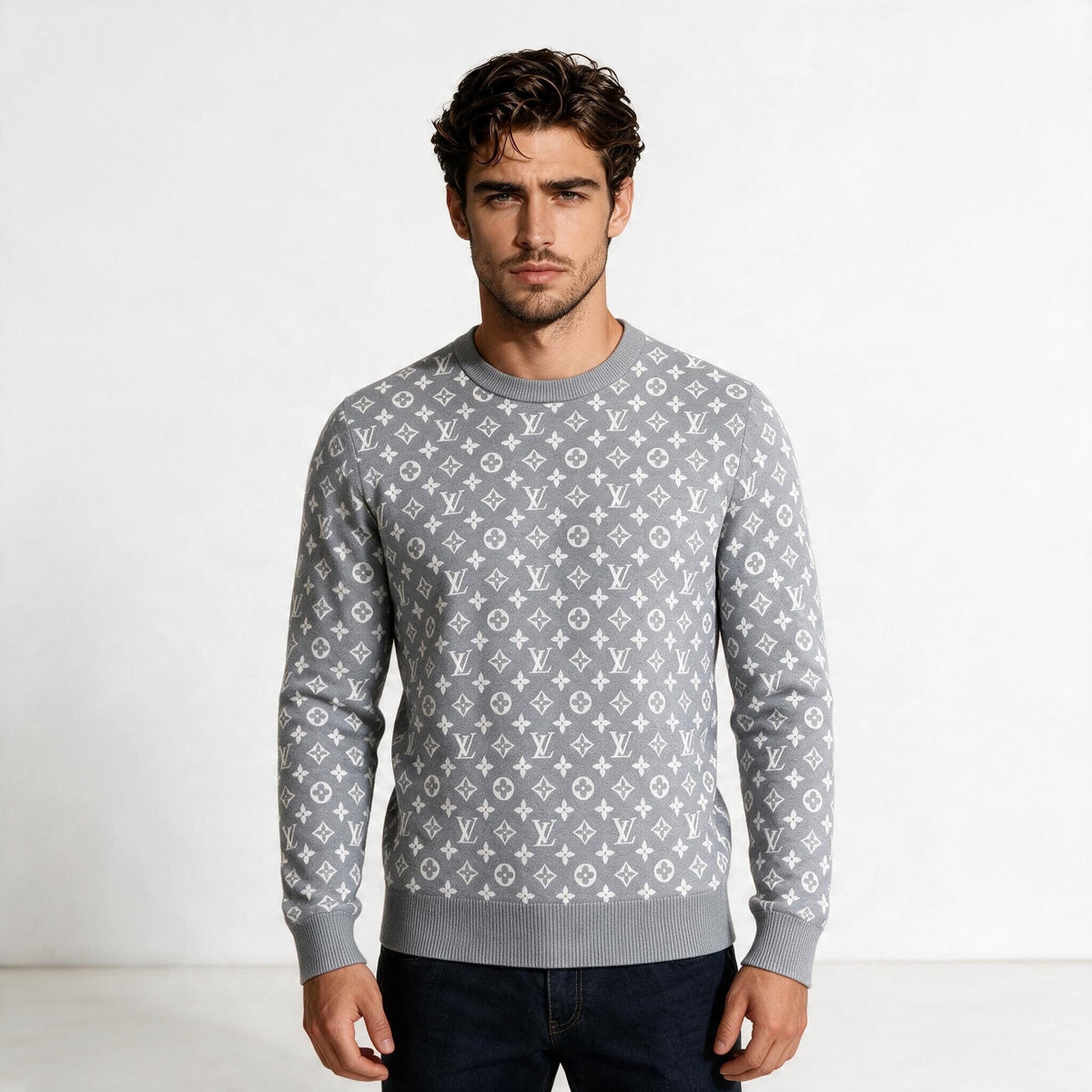 Louis Vuitton Sweater – Grey Monogram - MASTERPIECE