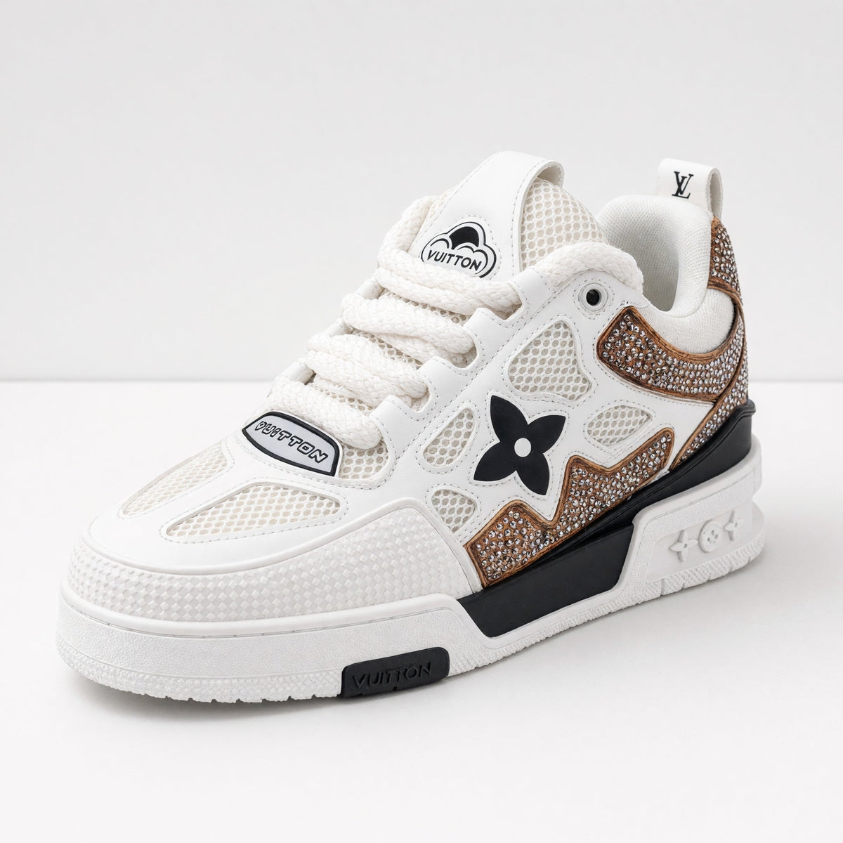 Louis Vuitton Trainer – White Crystal Embellished - MASTERPIECE