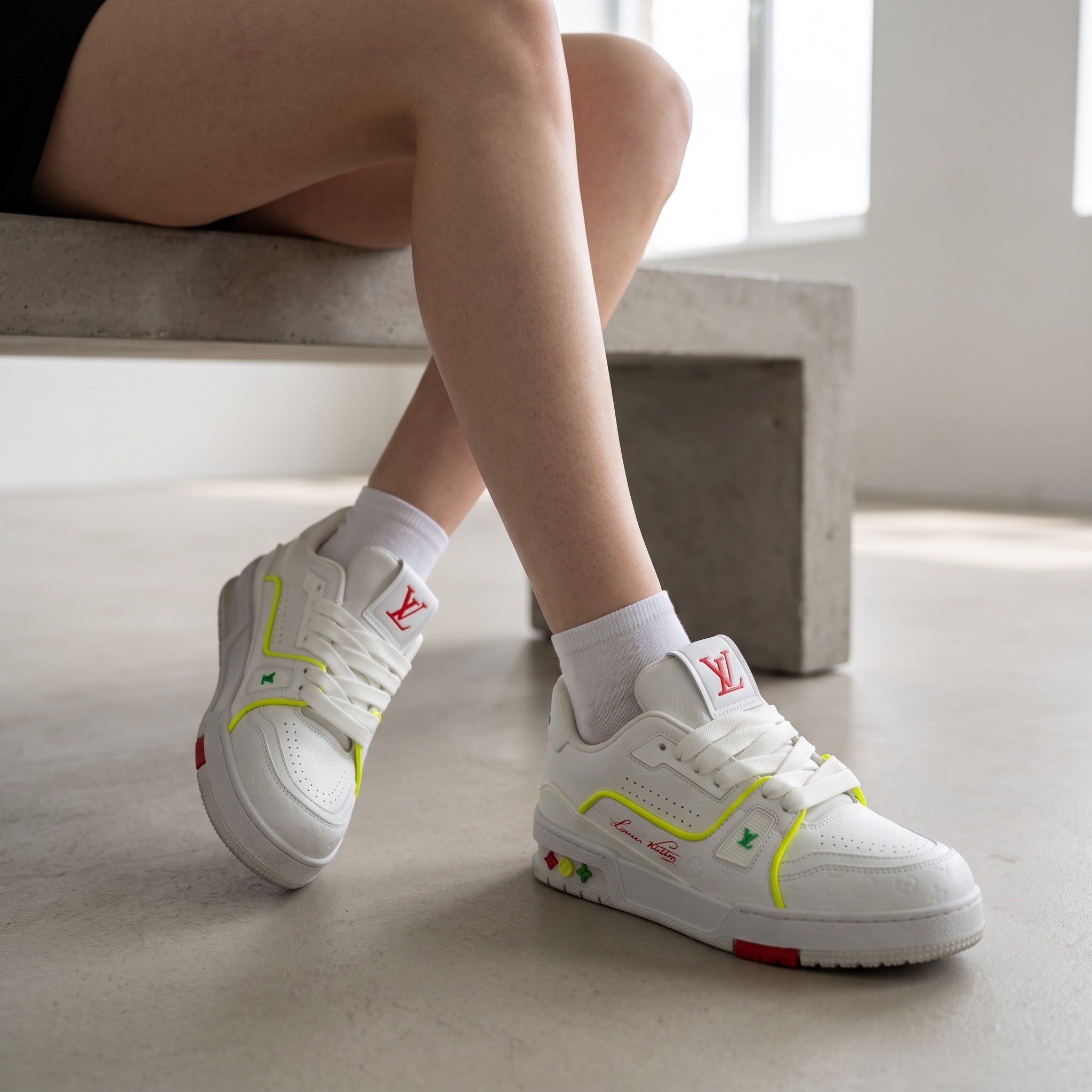Louis Vuitton Trainers – White Neon Accent 👟✨ - MASTERPIECE