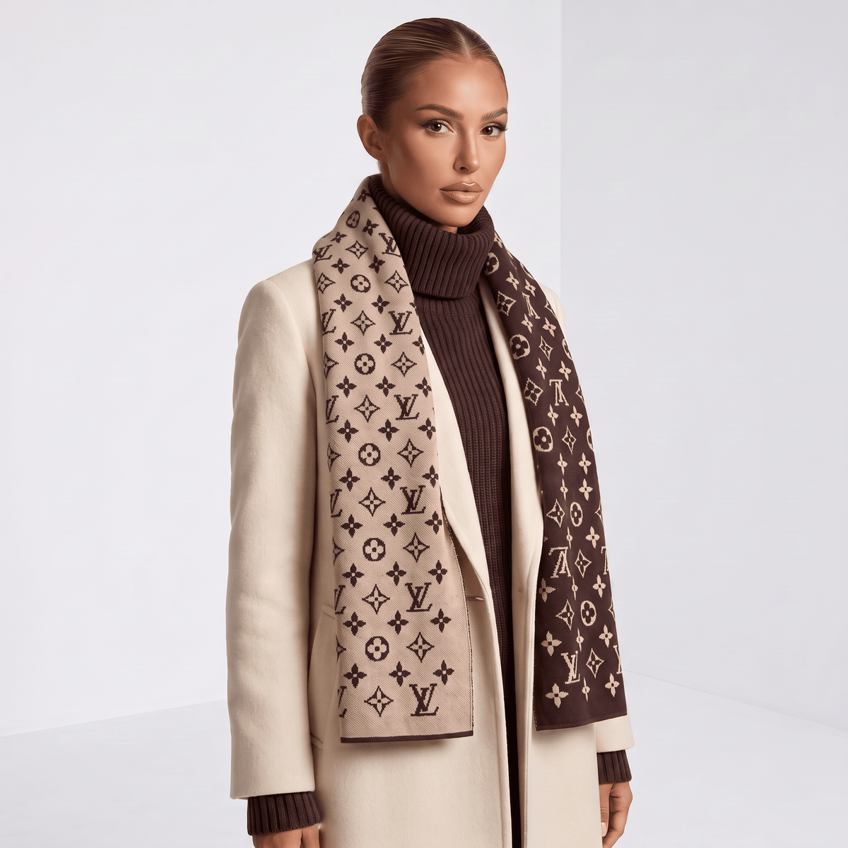 Louis Vuitton Two Tone Monogram Winter Scarf - MASTERPIECE