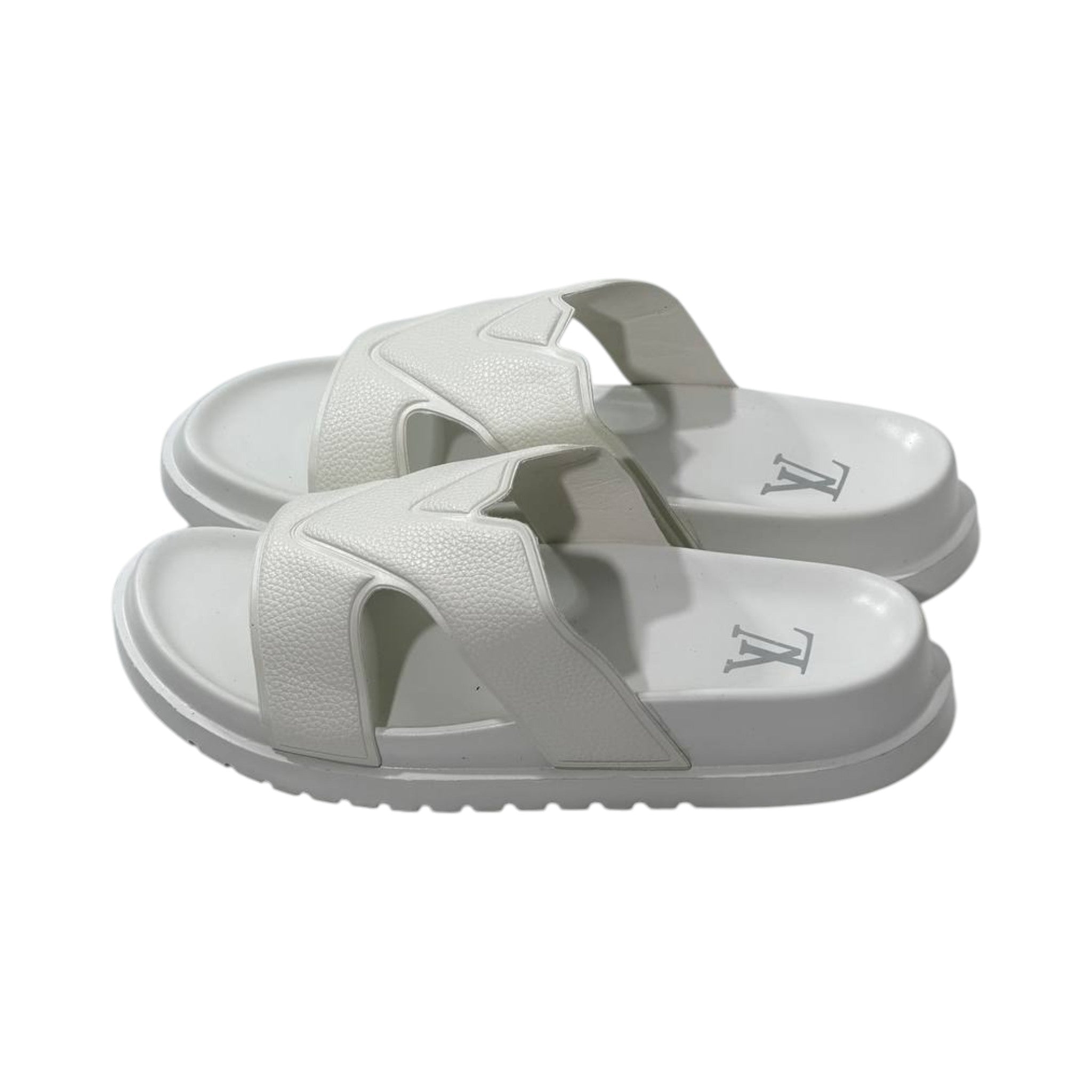 🤍 Louis Vuitton Waterfront H Slides – Pure White Luxury Edition - MASTERPIECE