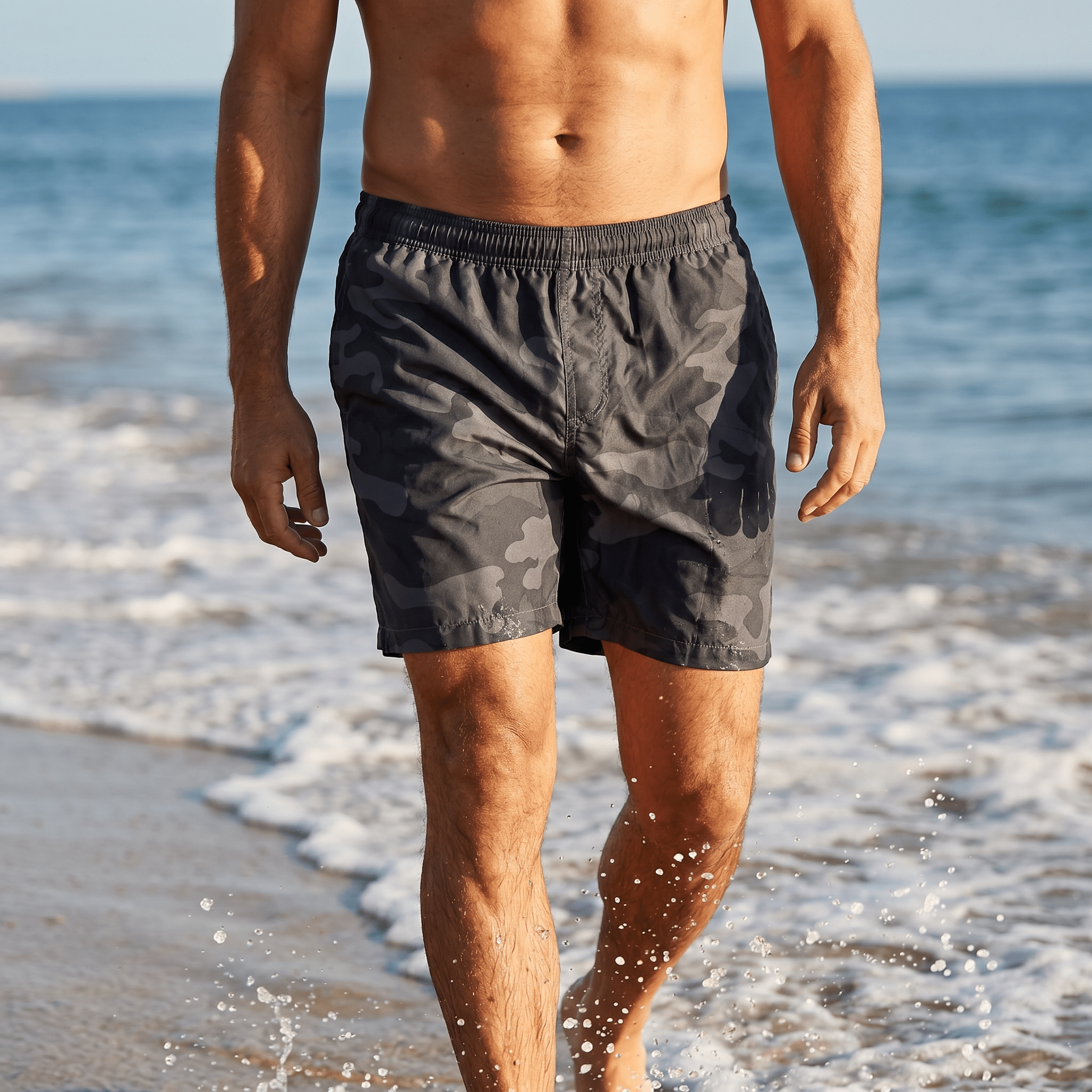 Men’s Dark Camouflage Swim Shorts 🖤🌊 - MASTERPIECE