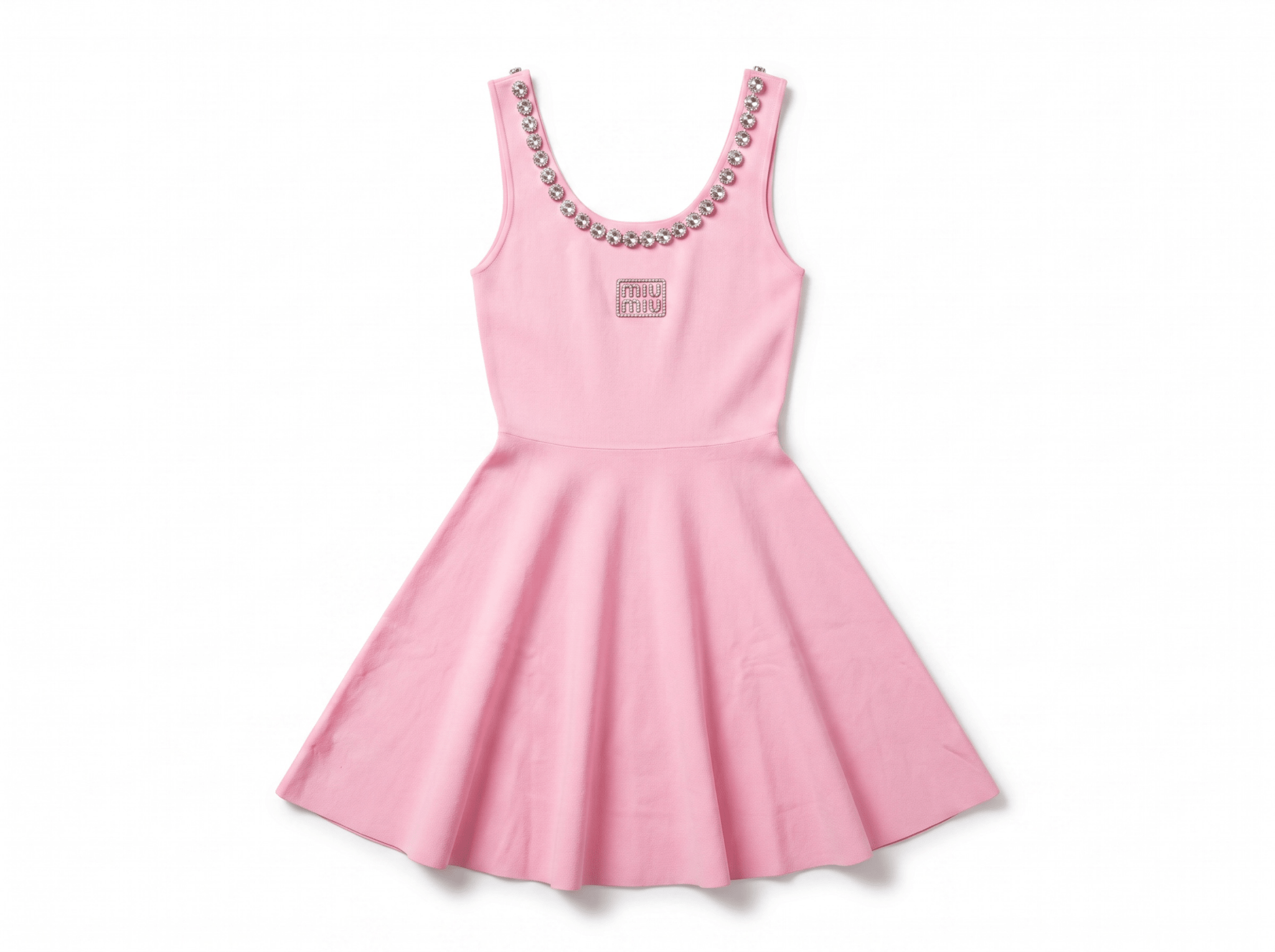 Miu Miu Crystal Embellished Pink Mini Dress 💎✨one size - MASTERPIECE