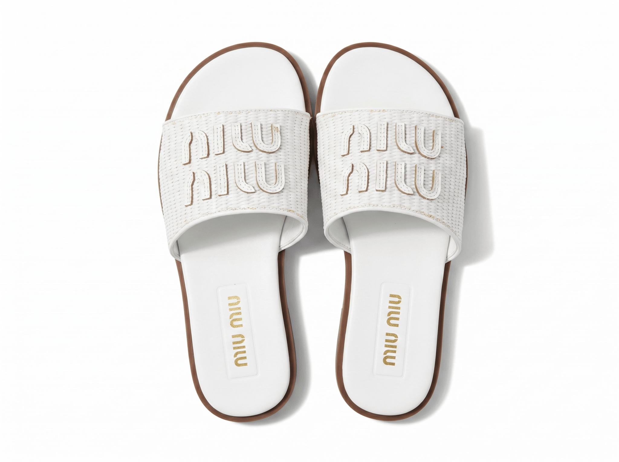 Miu Miu Embroidered Logo Slide Sandals โ Elegant Summer Comfort ๐ค - MASTERPIECE