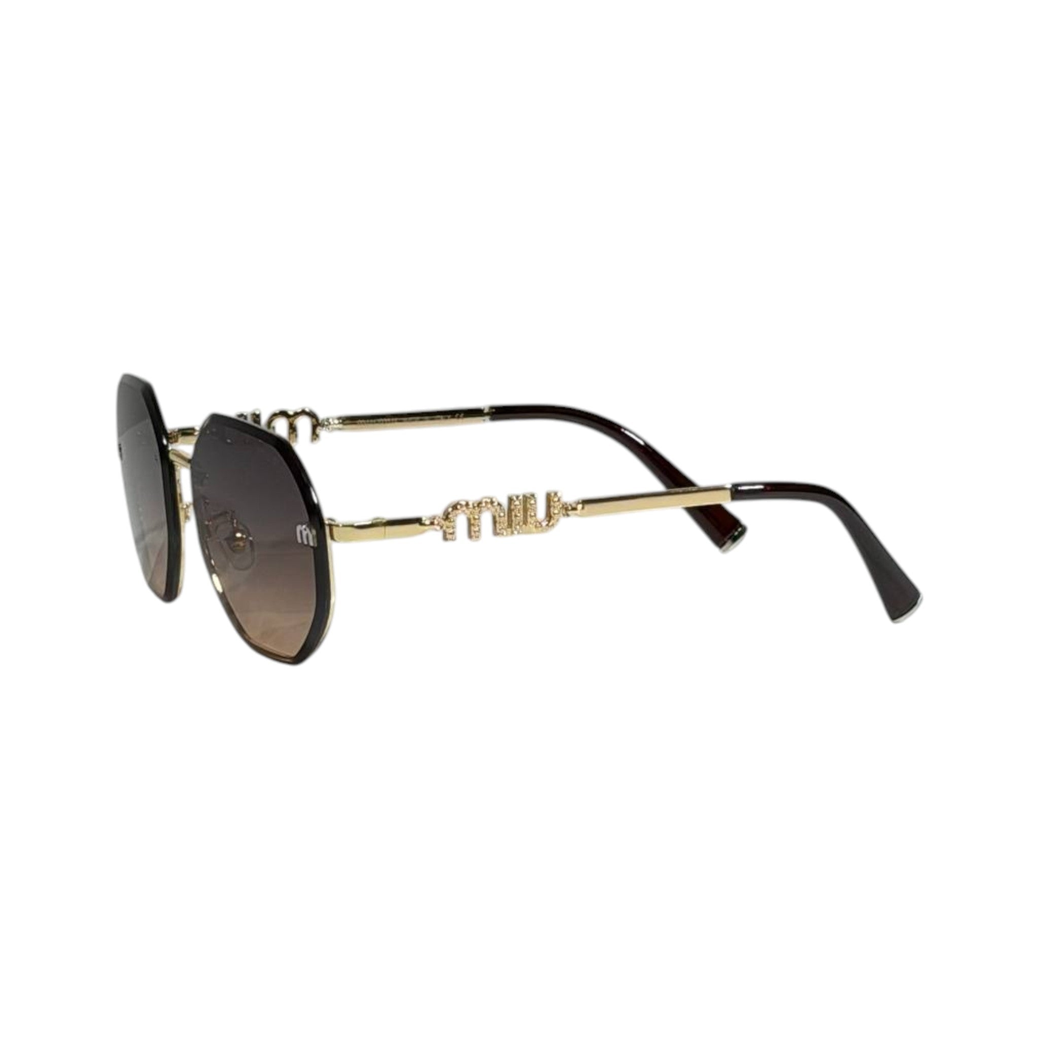 Miu Miu Luxe Gold Hexagon Sunglasses 🤎✨ Elegant Designer Statement Eyewear - MASTERPIECE