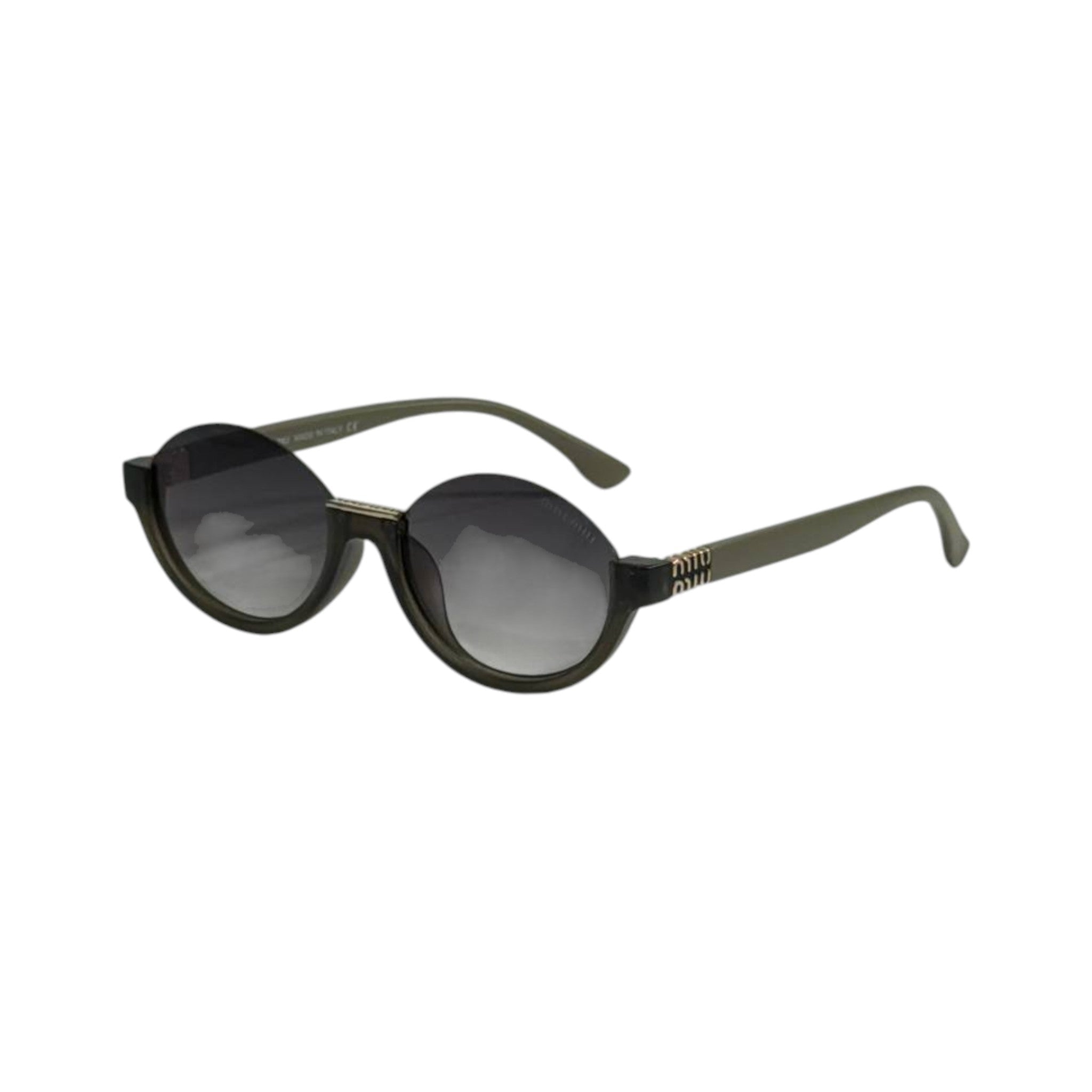 🟢 Miu Miu Round Sunglasses | Olive Green Frame & Gradient Lenses ✨ - MASTERPIECE