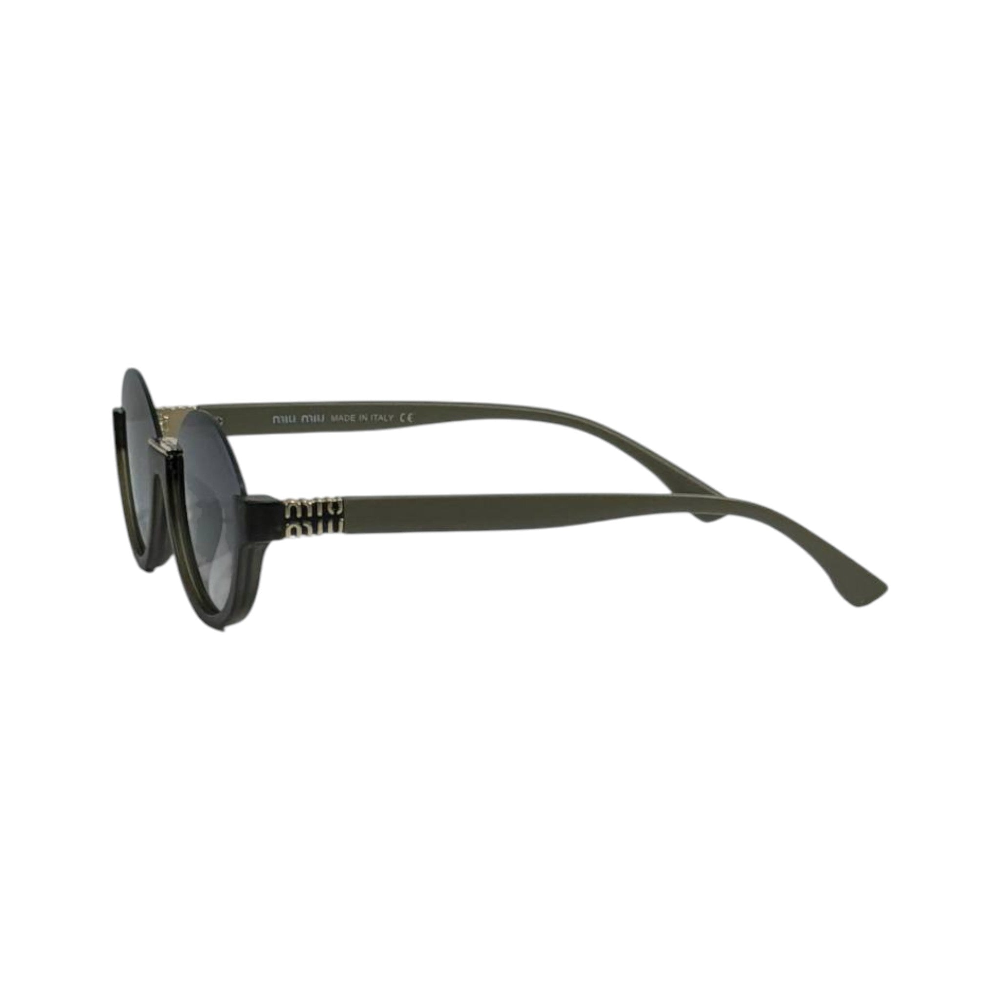 🟢 Miu Miu Round Sunglasses | Olive Green Frame & Gradient Lenses ✨ - MASTERPIECE