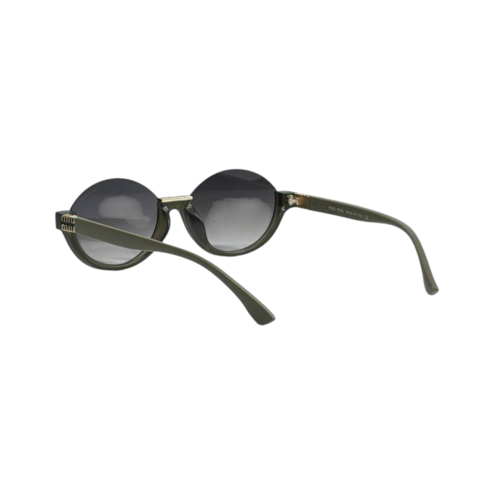 🟢 Miu Miu Round Sunglasses | Olive Green Frame & Gradient Lenses ✨ - MASTERPIECE