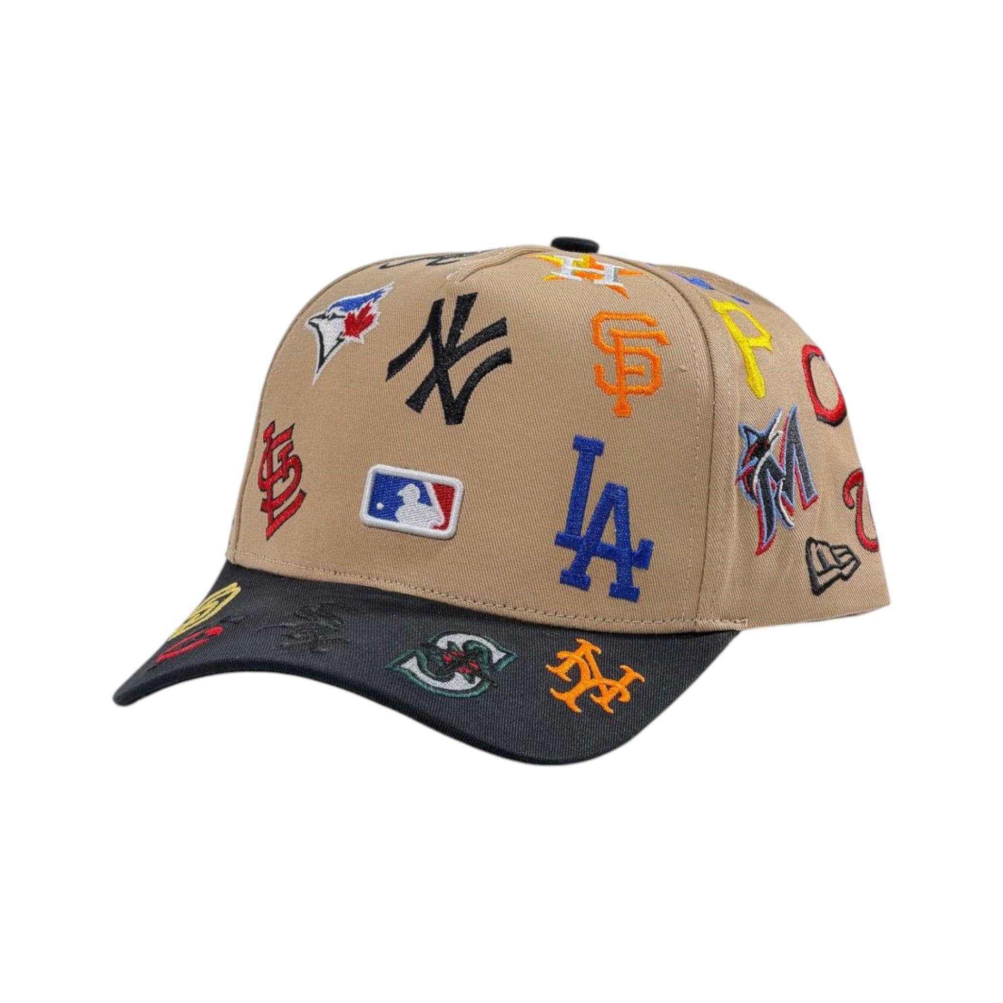 🧢 MLB Multi - Logo Beige Cap | Premium Patch Streetwear Style 🔥⚾ - MASTERPIECE