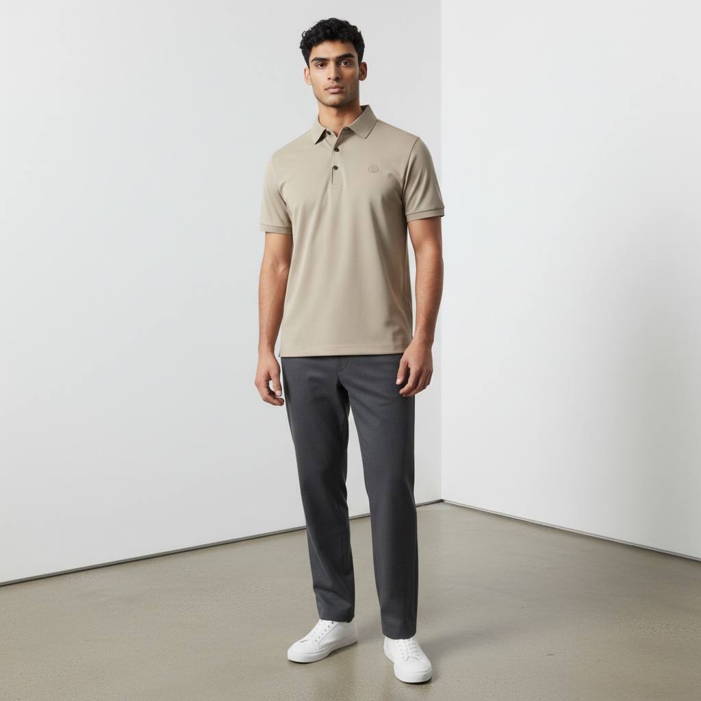 🤍 Moncler Beige Polo Shirt – Refined Minimal Luxury 👕✨ - MASTERPIECE