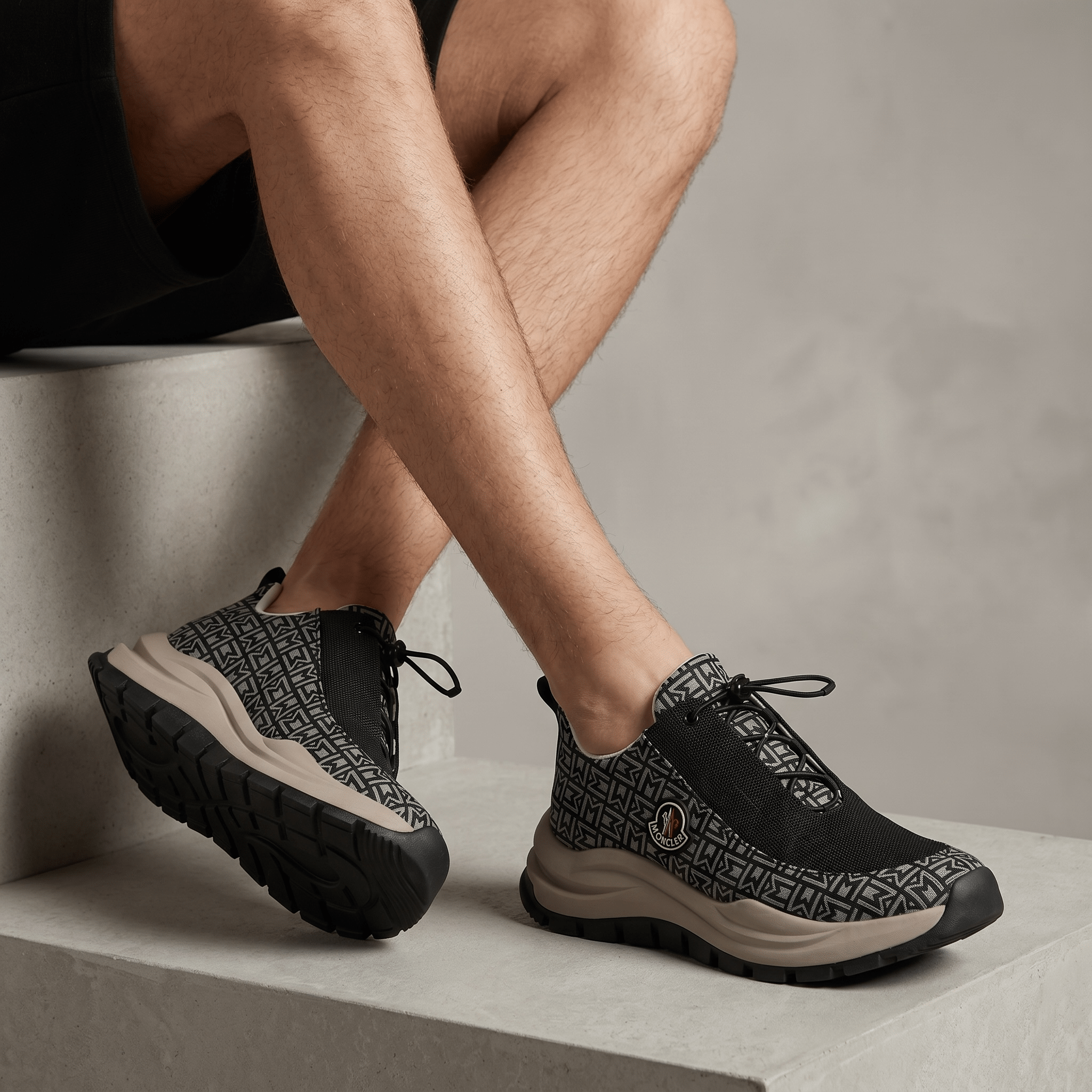 🖤 Moncler Monaco Patterned Luxury Sneakers 👟✨ - MASTERPIECE