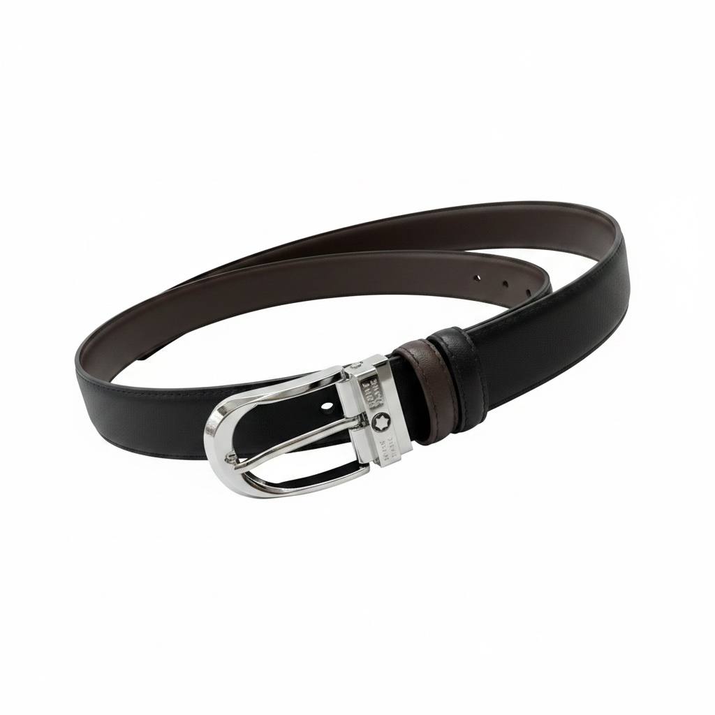 ✨ Montblanc Reversible Leather Belt 120CM – Black & Brown - MASTERPIECE