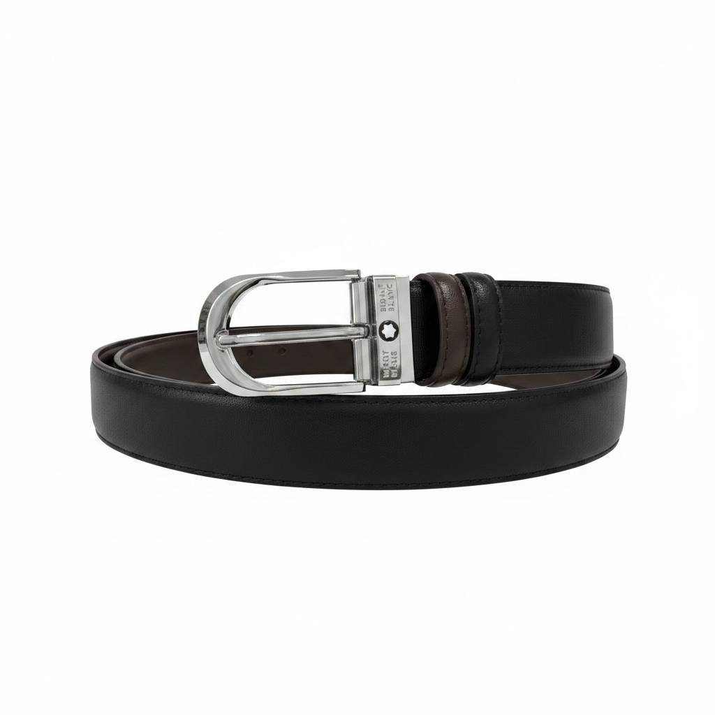 ✨ Montblanc Reversible Leather Belt 120CM – Black & Brown - MASTERPIECE