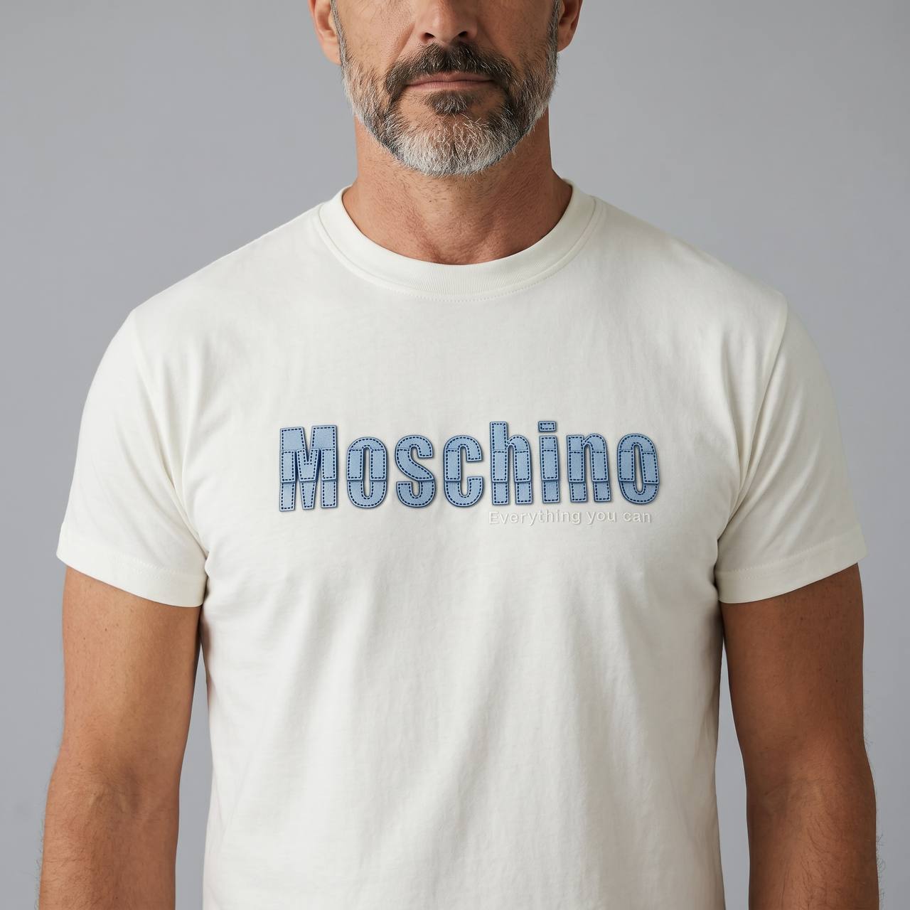 Moschino Minimal Logo T-Shirt – White & Blue Luxury Edition 🤍💙 - MASTERPIECE