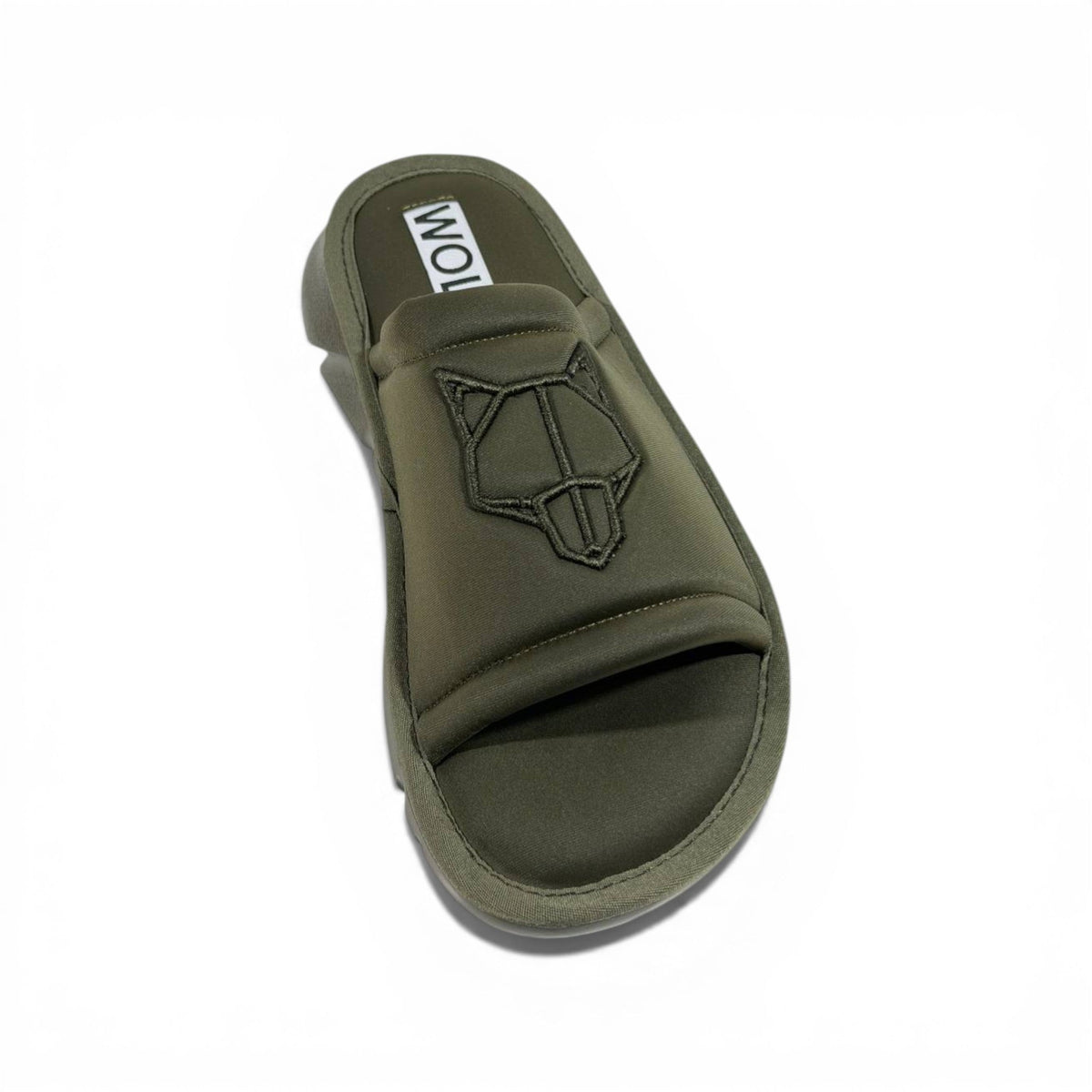 NAKED WOLFE Olive Green Chunky Slide – Bold Streetwear Comfort & Premium Design 👟🔥 - MASTERPIECE