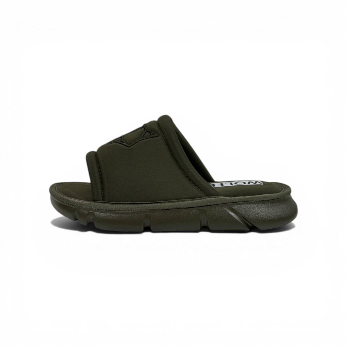 NAKED WOLFE Olive Green Chunky Slide – Bold Streetwear Comfort & Premium Design 👟🔥 - MASTERPIECE