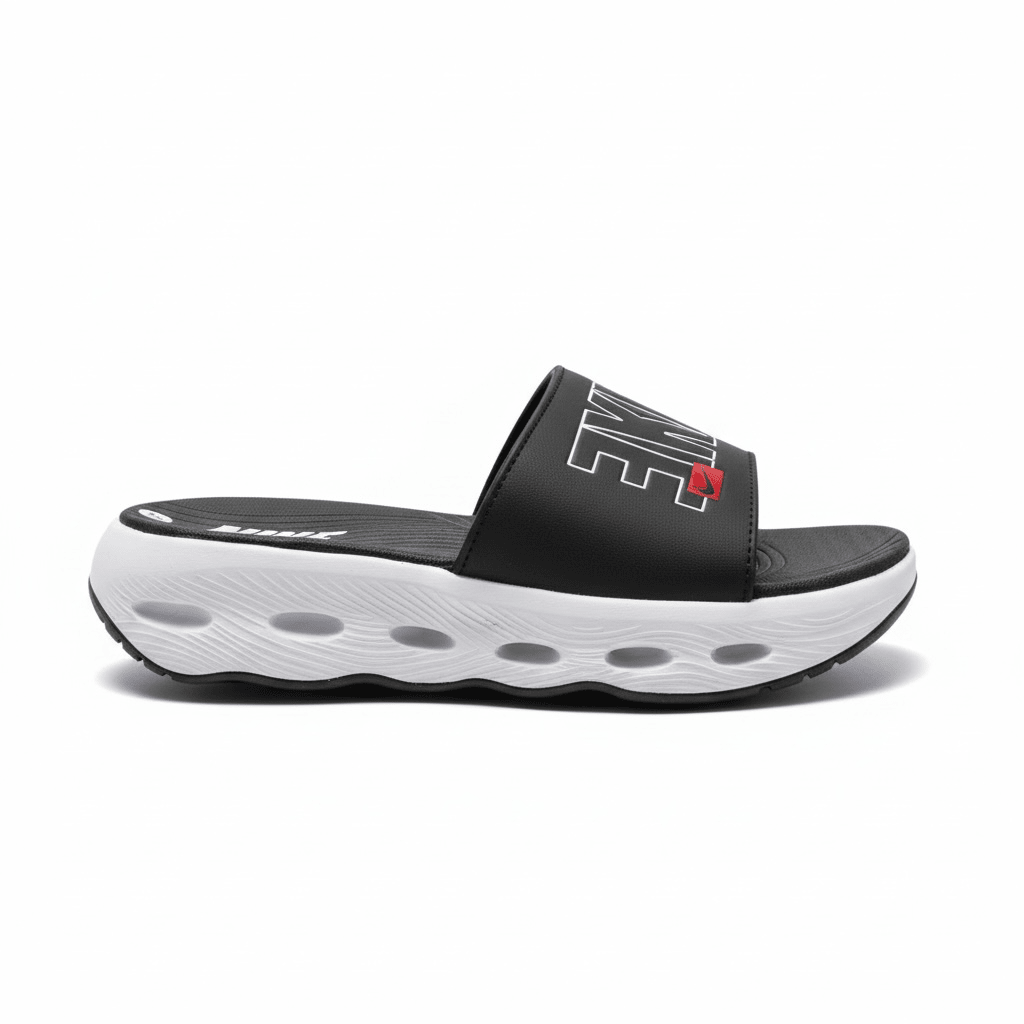 Nike Air Cushion Slides Black & White ⚫🤍 | Elevated Comfort Edition 👟🔥 - MASTERPIECE