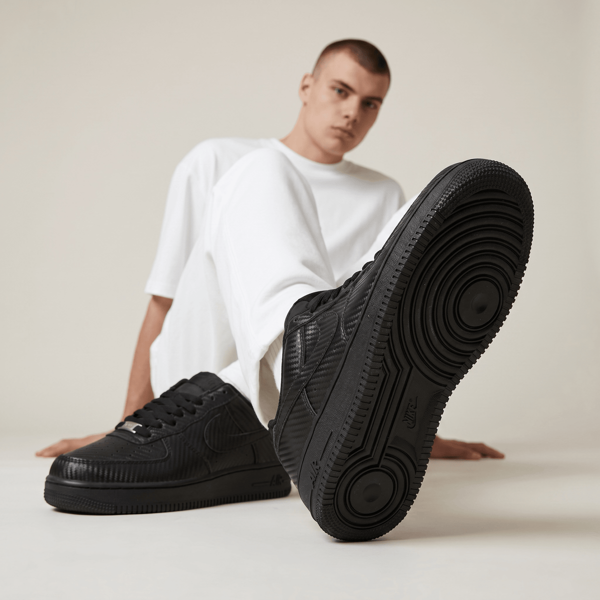 🖤🔥 Nike Air Force 1 Low Carbon Fiber Triple Black Sneakers – Luxury Streetwear Classic Shoes 👟⚡ - MASTERPIECE