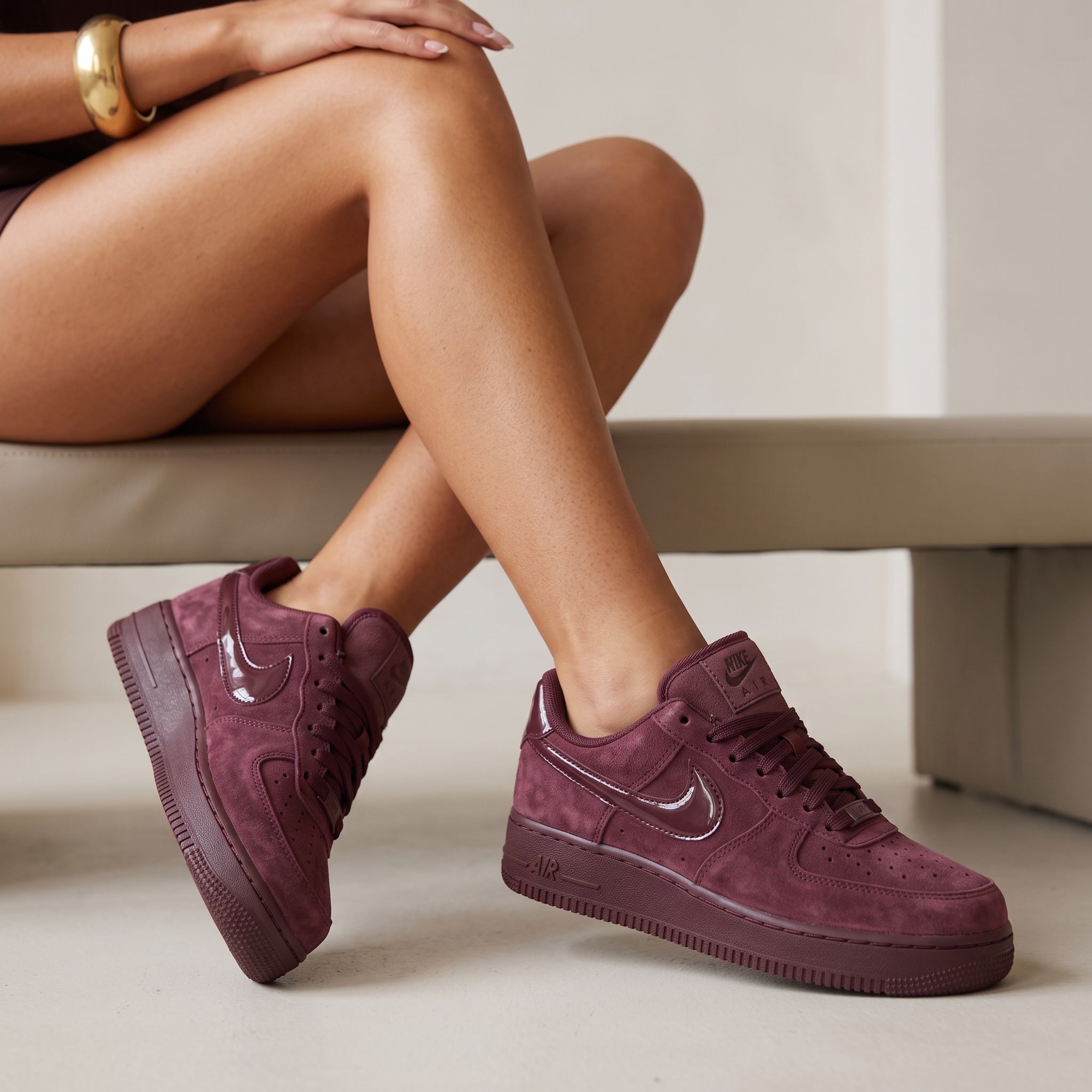 Nike Air Force 1 Low – Maroon Suede 🍷👟 - MASTERPIECE