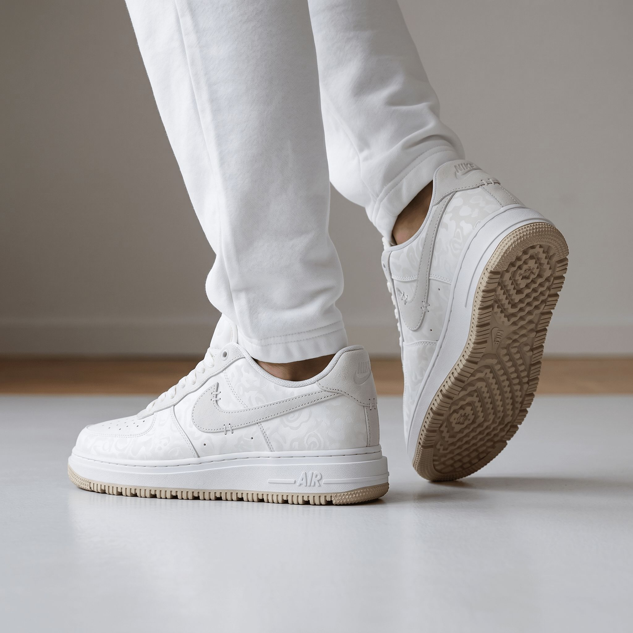 Nike Air Force 1 Triple White Monogram 🤍👟✨ - MASTERPIECE