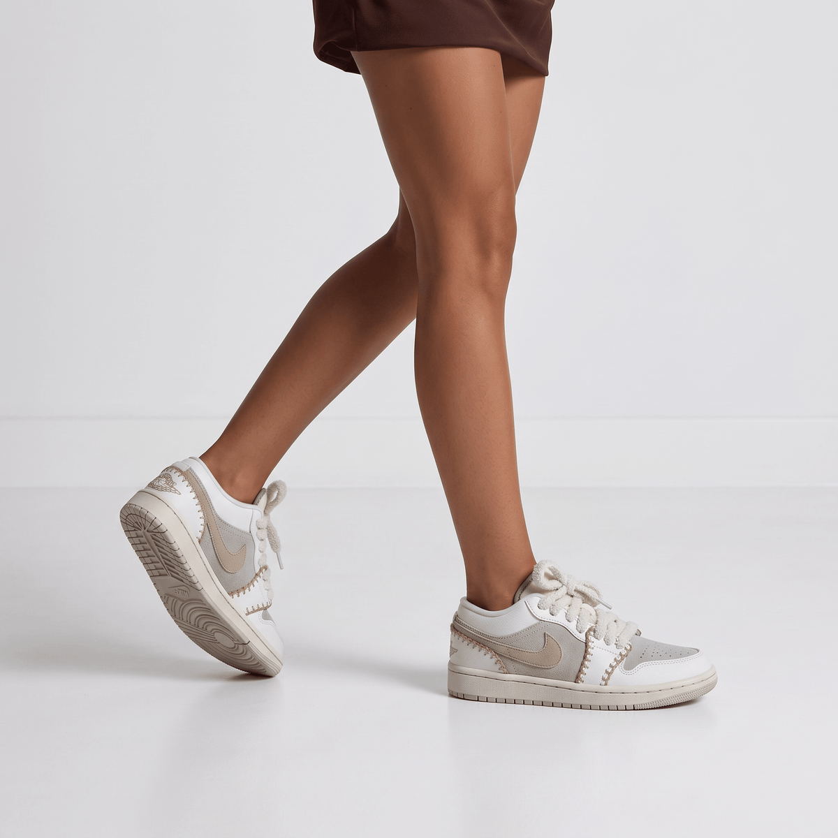 Nike Air Jordan Low Vintage Stitch Retro Sneakers — Cream & Beige - MASTERPIECE