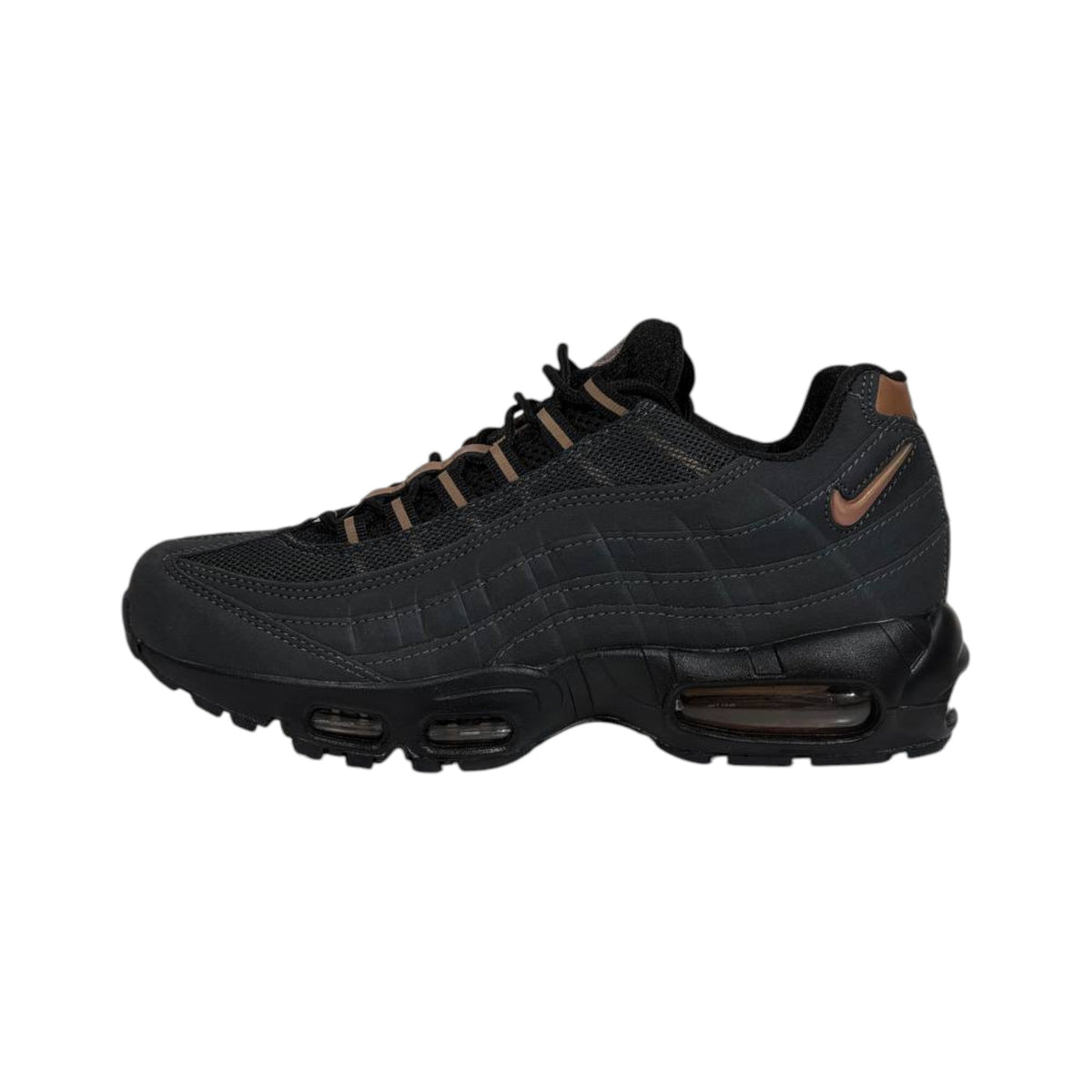 Nike Air Max 95 Black Rose Gold Luxury Streetwear Sneakers – Premium Cushioned Lifestyle Running Shoes - MASTERPIECE