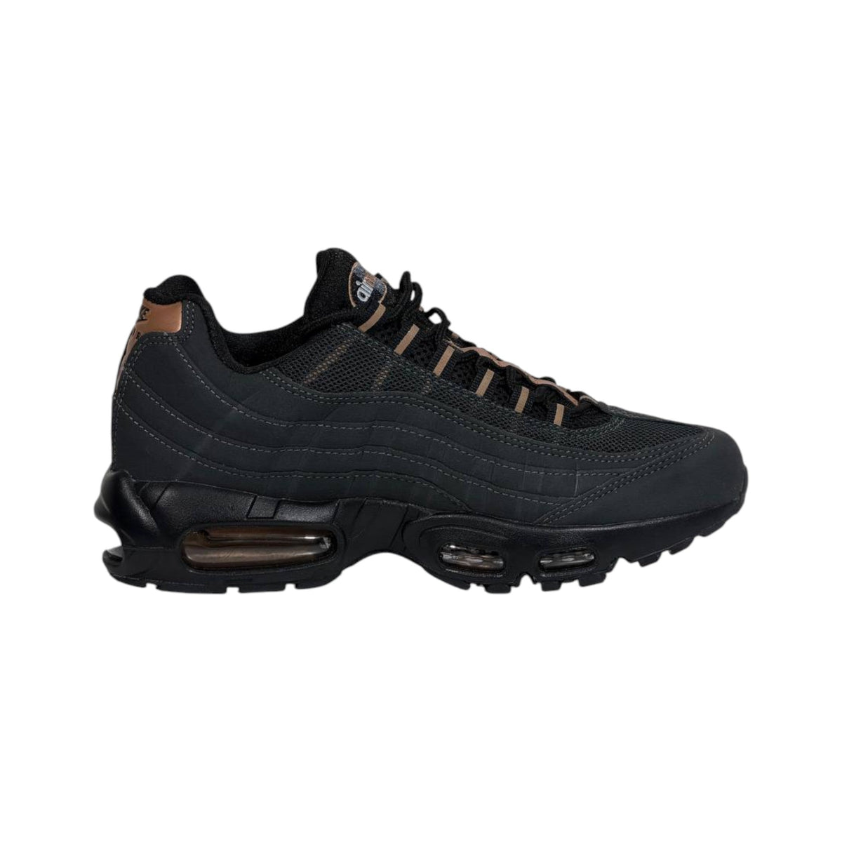 Nike Air Max 95 Black Rose Gold Luxury Streetwear Sneakers – Premium Cushioned Lifestyle Running Shoes - MASTERPIECE
