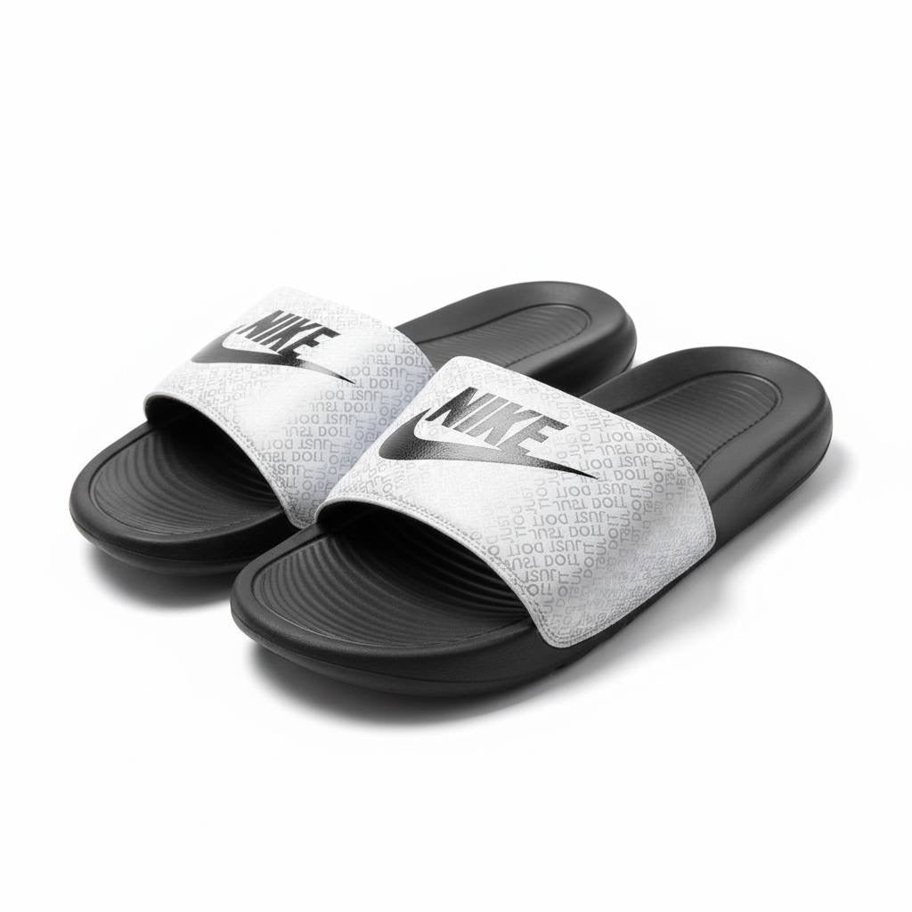 Nike Black & White Logo Slides ⚫🤍 | Clean Sport Everyday Essential 👟🔥 - MASTERPIECE