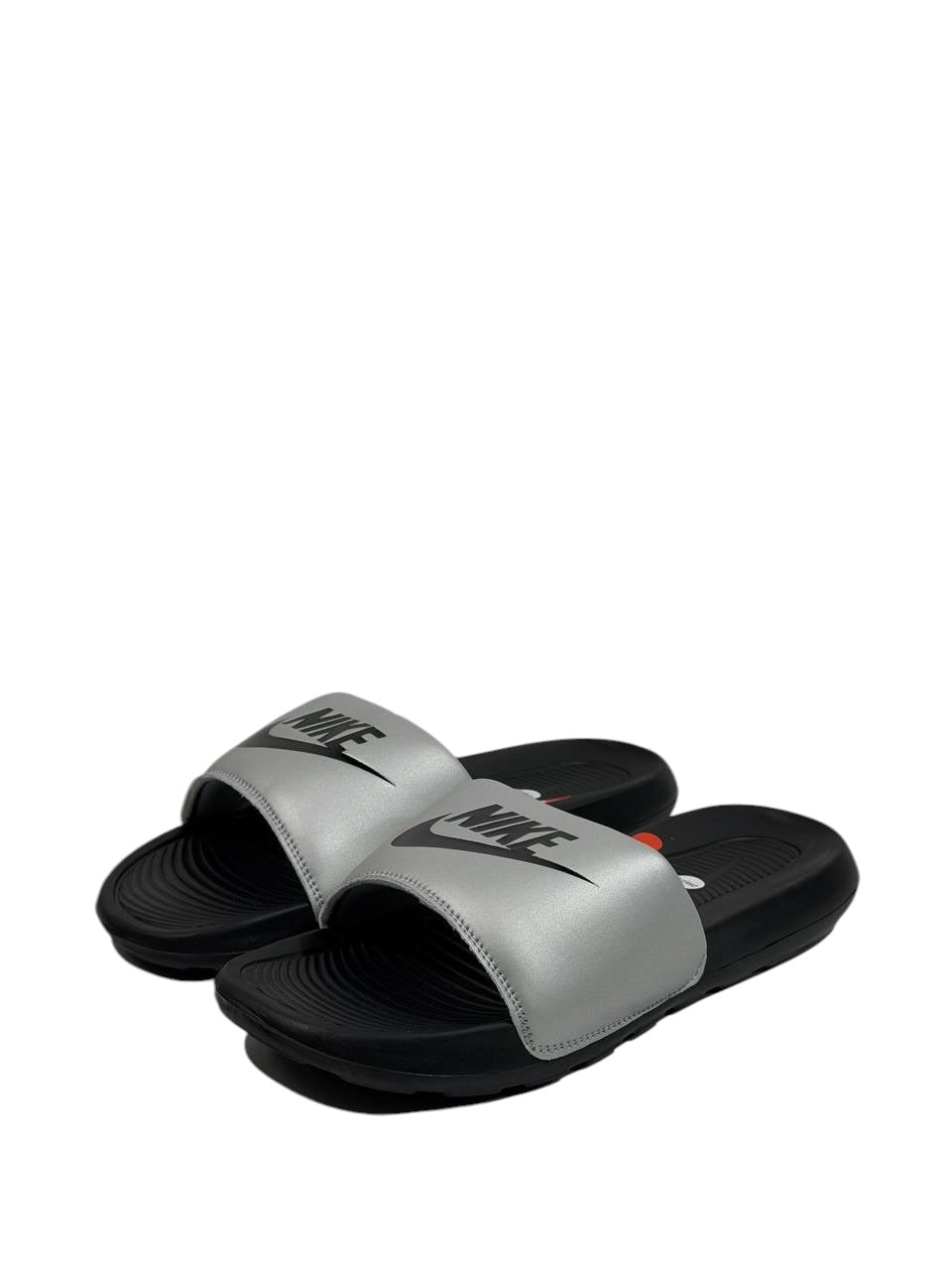 NIKE Comfort Slides – Grey & Black Edition 🖤⚡ - MASTERPIECE