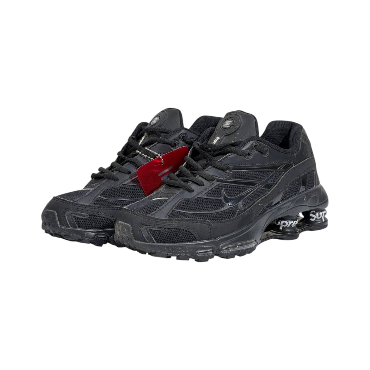 🔥👟 Nike Shox Ride 2 x Supreme Triple Black Limited Edition Sneakers – Premium Streetwear Cushion Running Shoes 🖤⚡ - MASTERPIECE