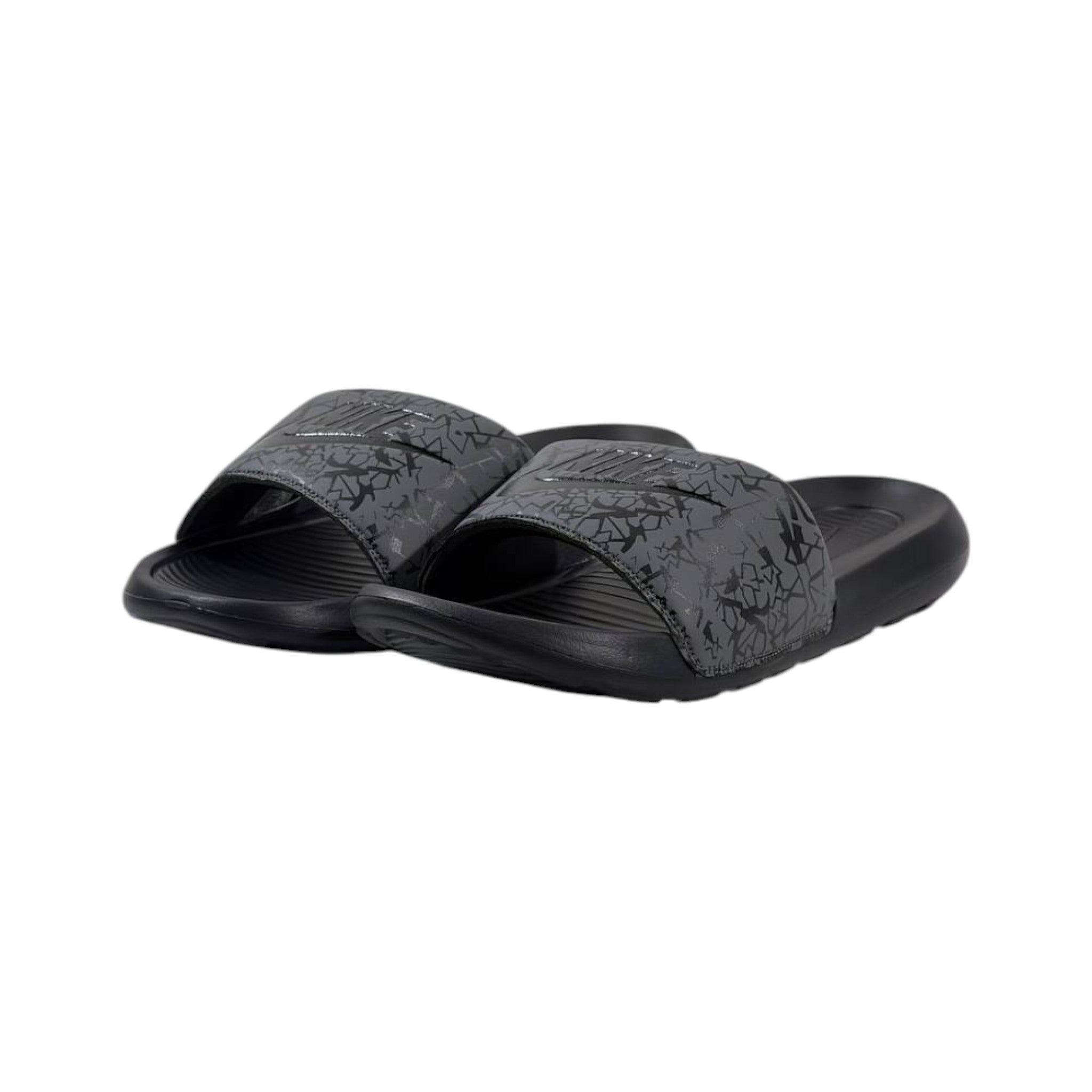 Nike Urban Crackle Slides – Grey/Black Edition ⚡🩶 - MASTERPIECE