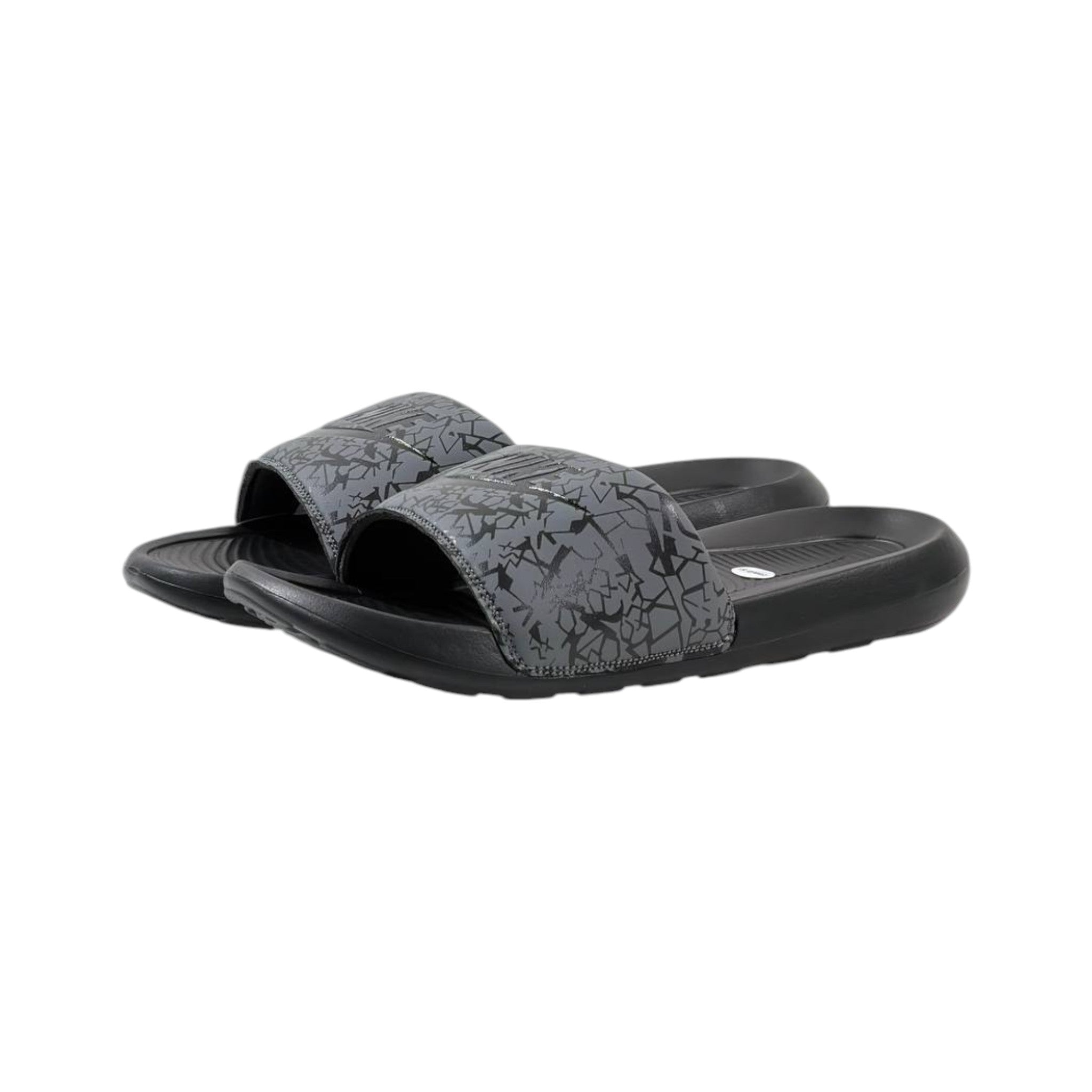 Nike Urban Crackle Slides – Grey/Black Edition ⚡🩶 - MASTERPIECE