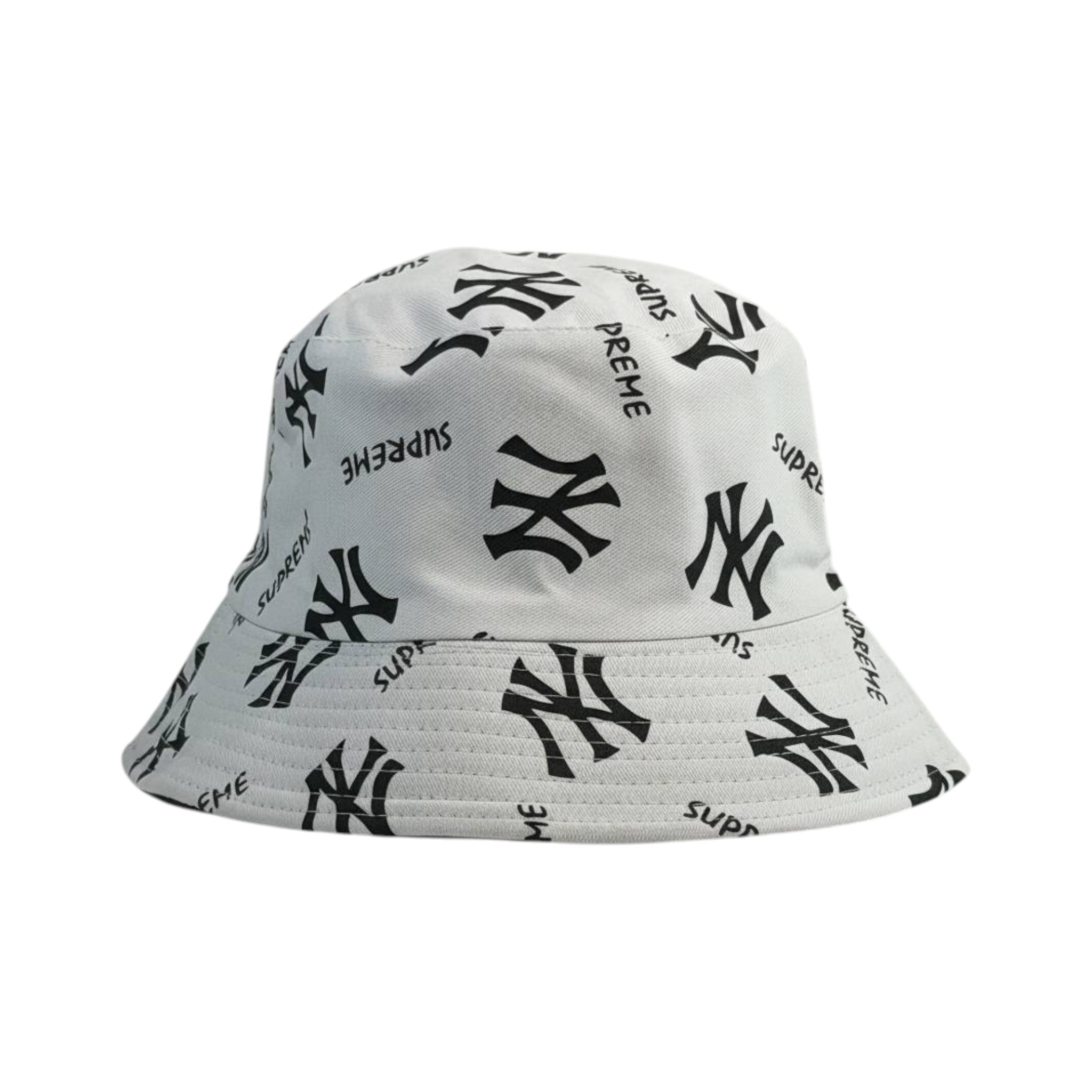 🎩 NY White Bucket Hat | 2 Styles Reversible Streetwear ⚪️🖤 - MASTERPIECE