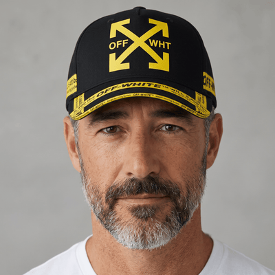 Off-White Industrial Arrow Baseball Cap — Black & Yellow