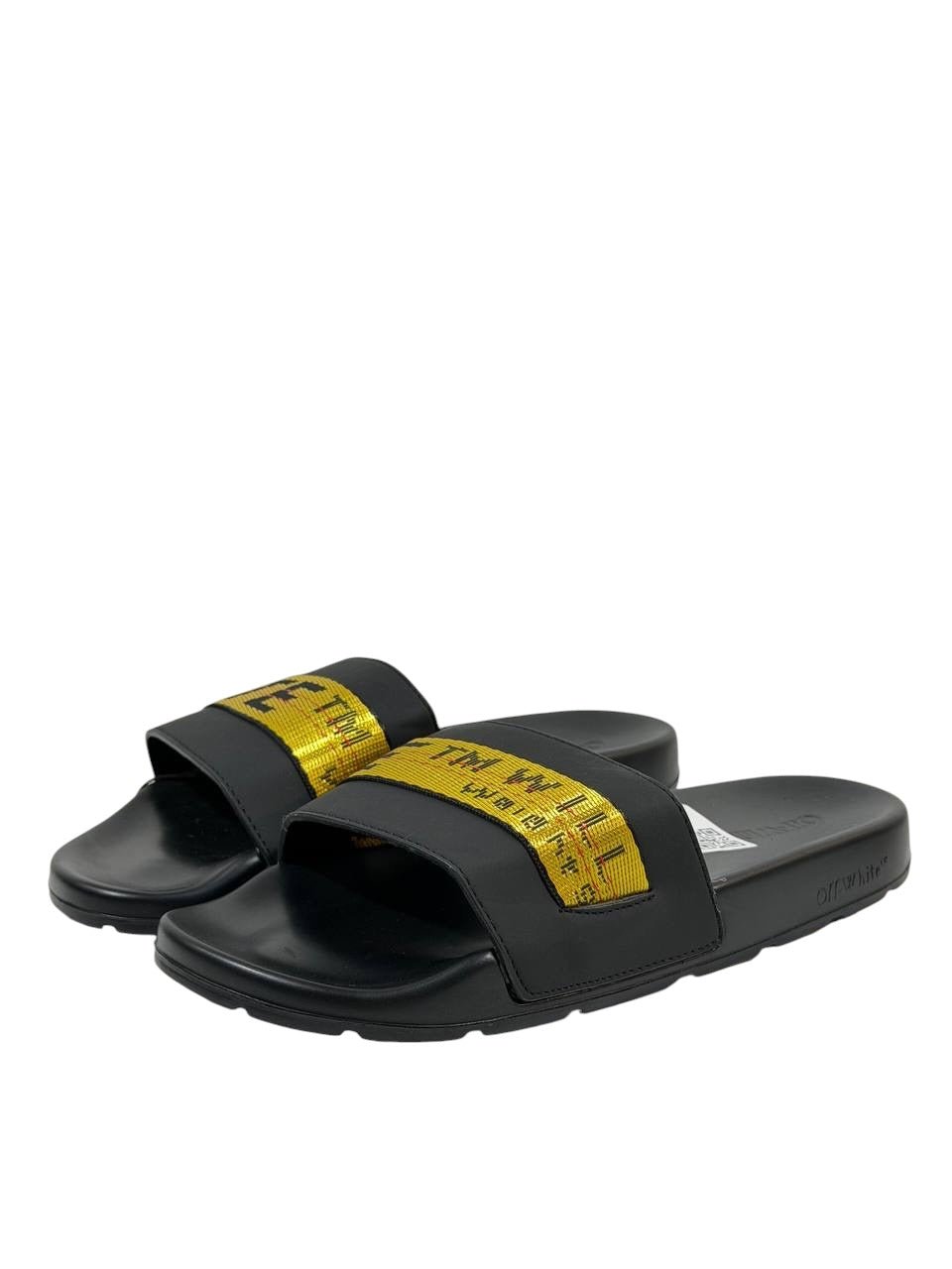 OFF-WHITE Industrial Belt Slides – Black/Yellow Edition ⚫🟡🔥 - MASTERPIECE
