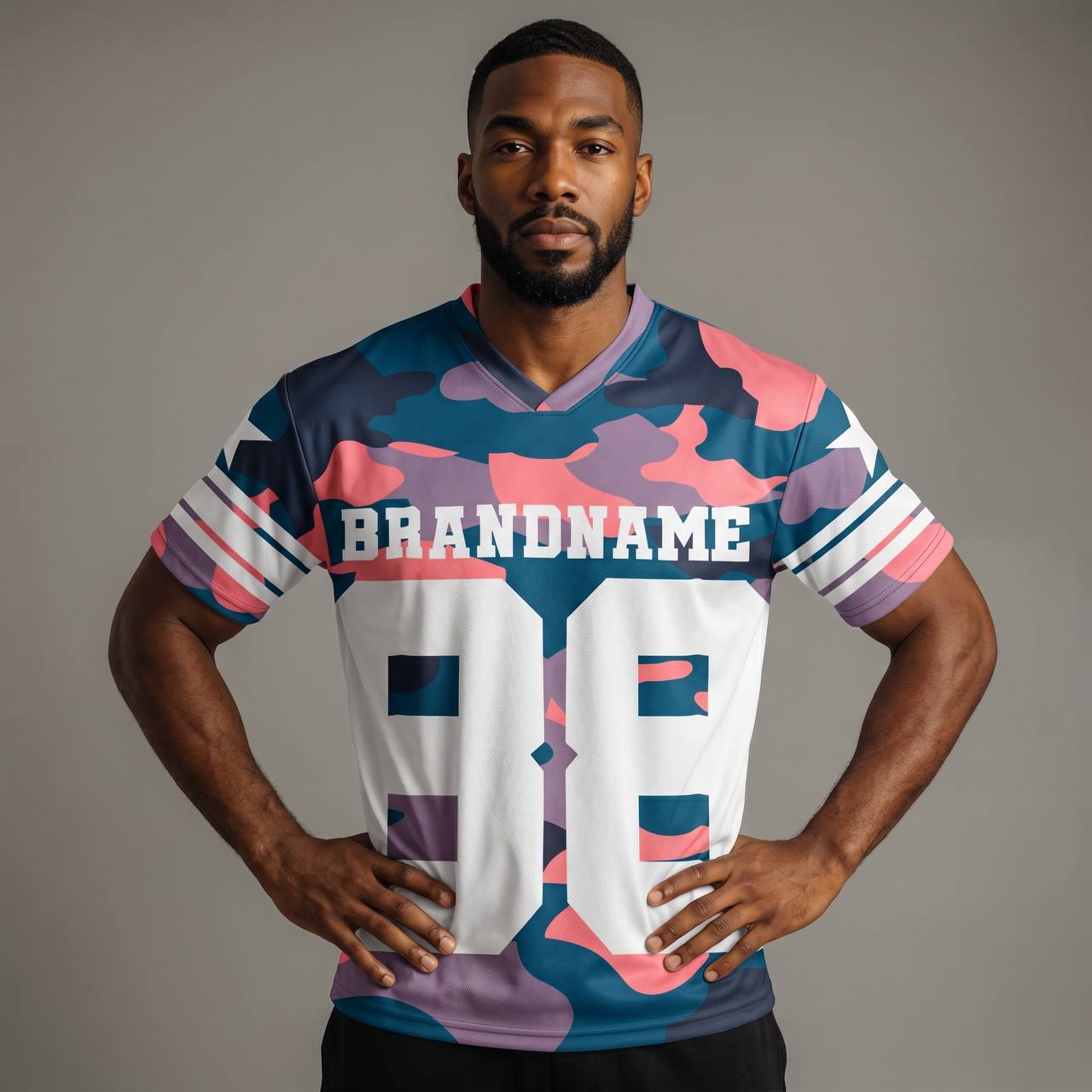 🌈 Pastel Camo 88 Oversized Football Jersey – Modern Streetwear Sports Edition ⚡ - MASTERPIECE