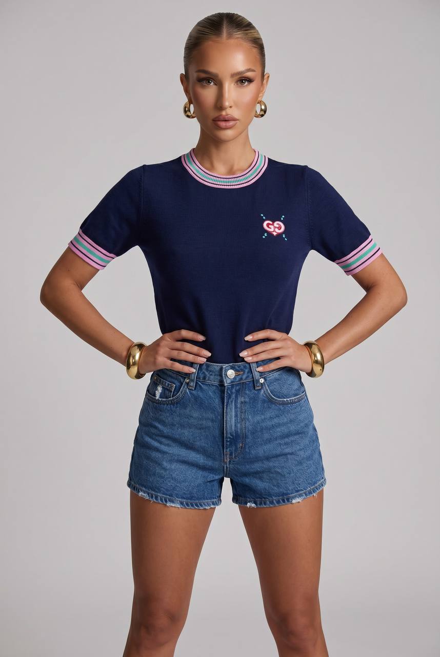 Gucci Navy Knit Logo T-Shirt 💙
