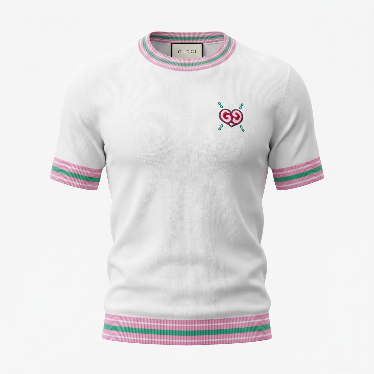 Gucci White Knit Logo T-Shirt 🤍