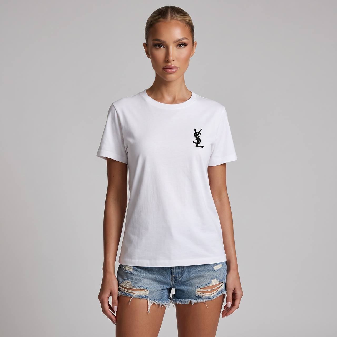Saint Laurent White Logo T-Shirt 🤍✨🖤
