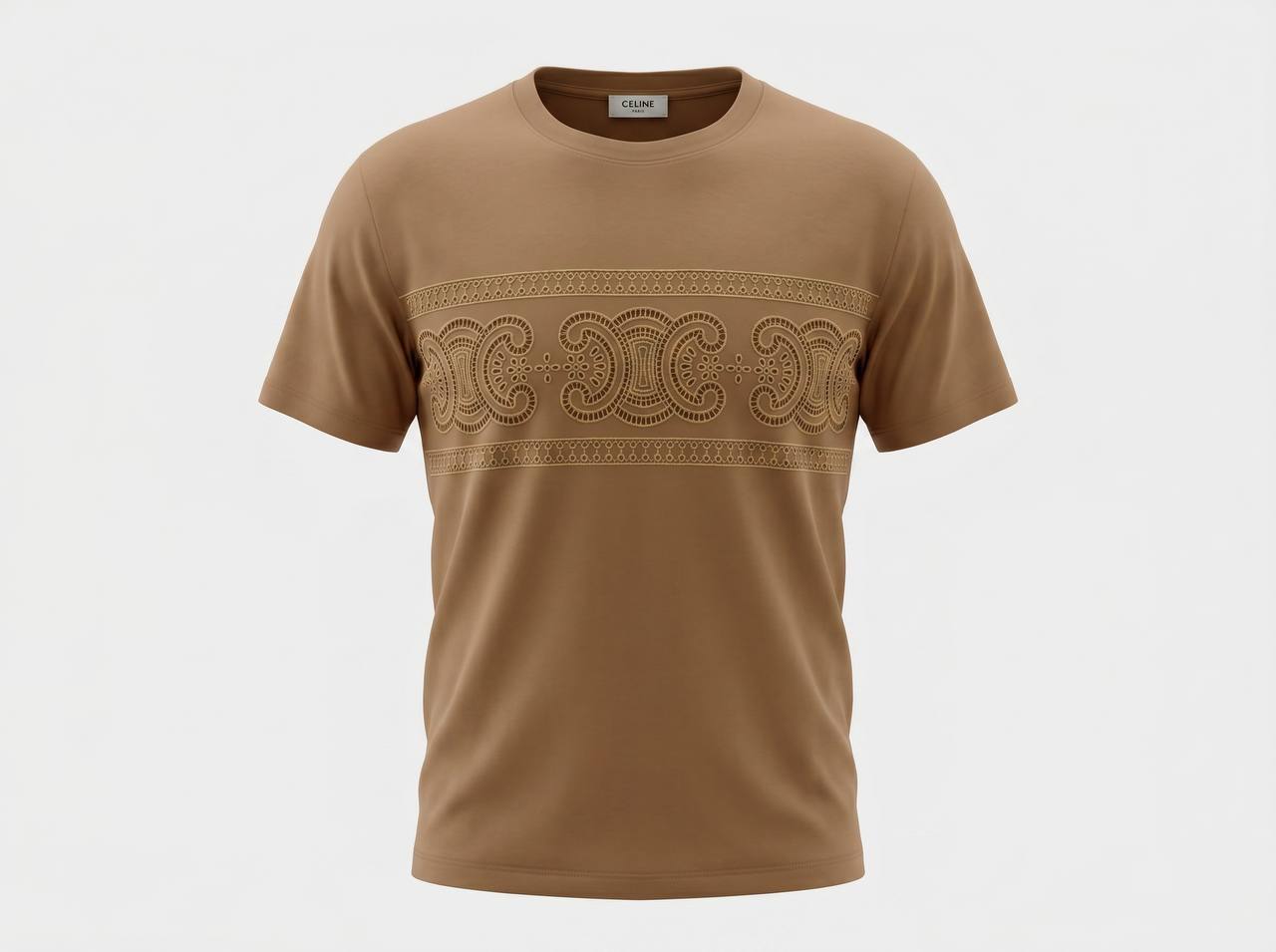 Celine Camel Triomphe Logo T-Shirt 🤎✨