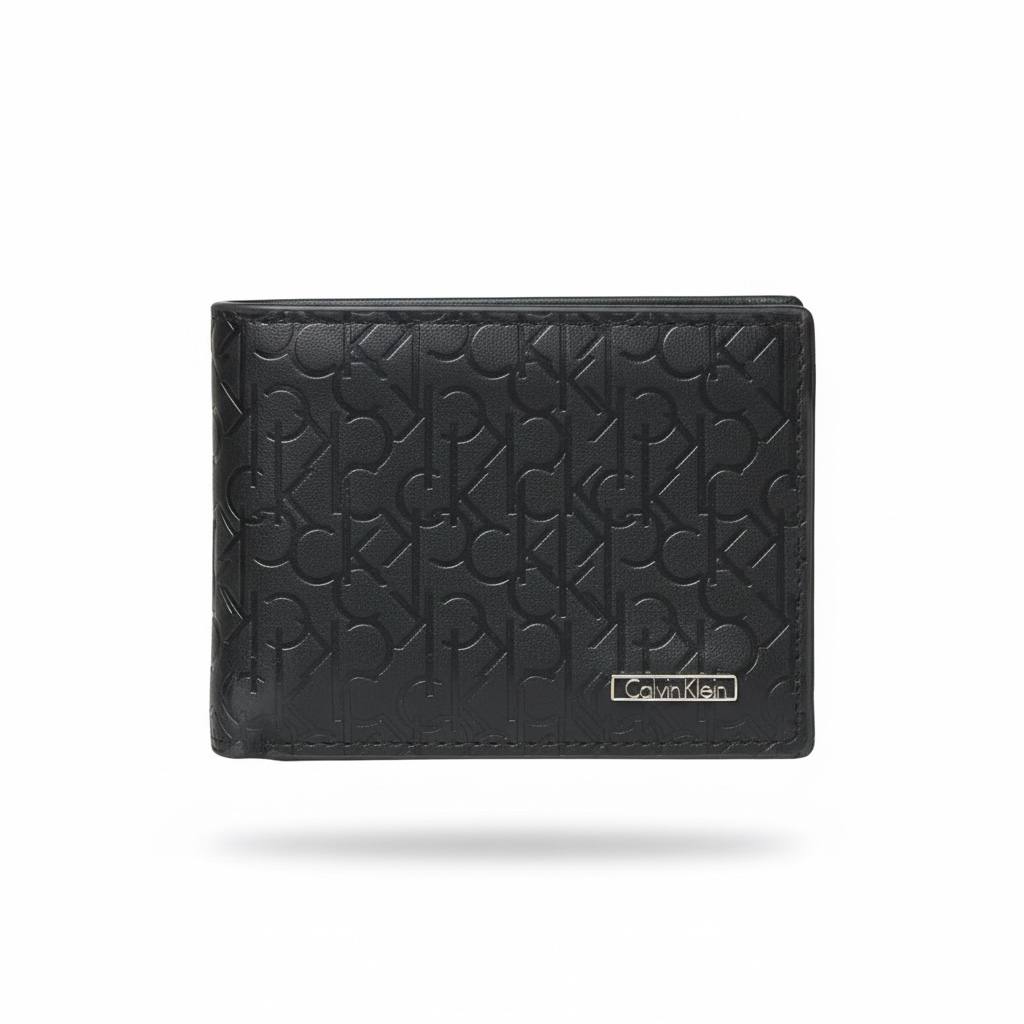 Calvin Klein Embossed Logo Leather Wallet – Modern Black Design 🖤✨