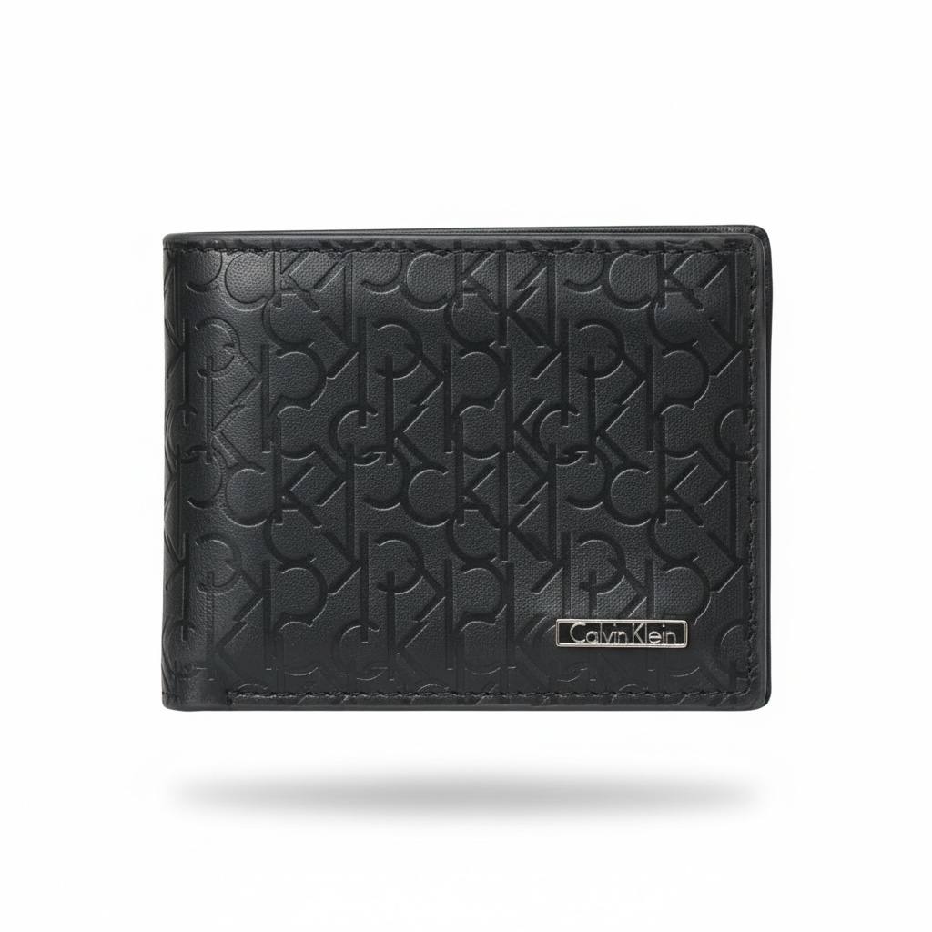 Calvin Klein Embossed Logo Leather Wallet – Modern Black Design 🖤✨