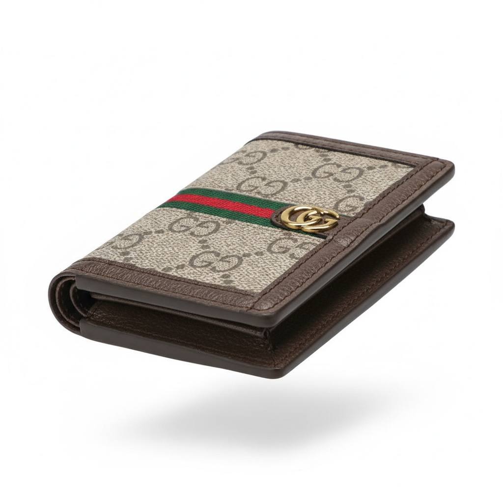 Gucci GG Canvas Wallet with Web Stripe – Classic Heritage Design 🤍🤎✨