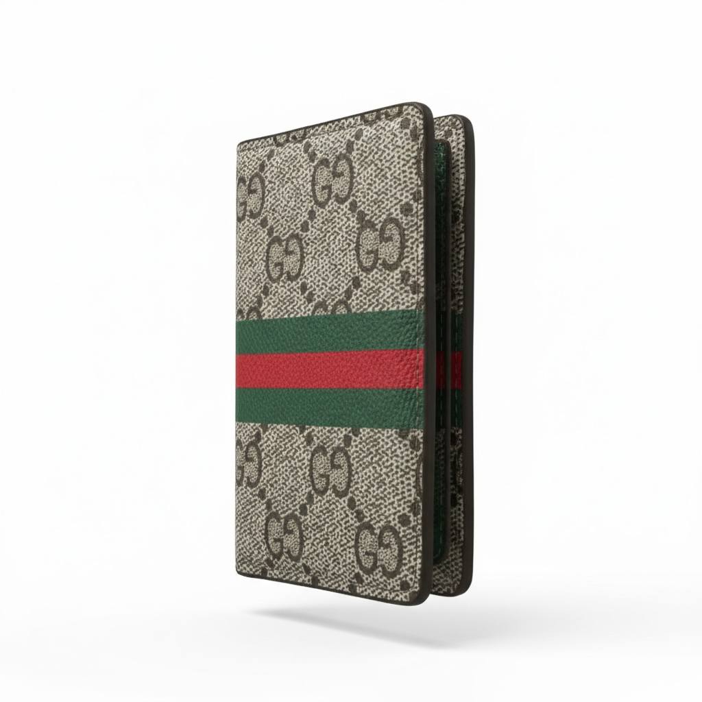 Gucci GG Canvas Long Wallet with Web Stripe – Timeless Heritage Design 🤍💚❤️
