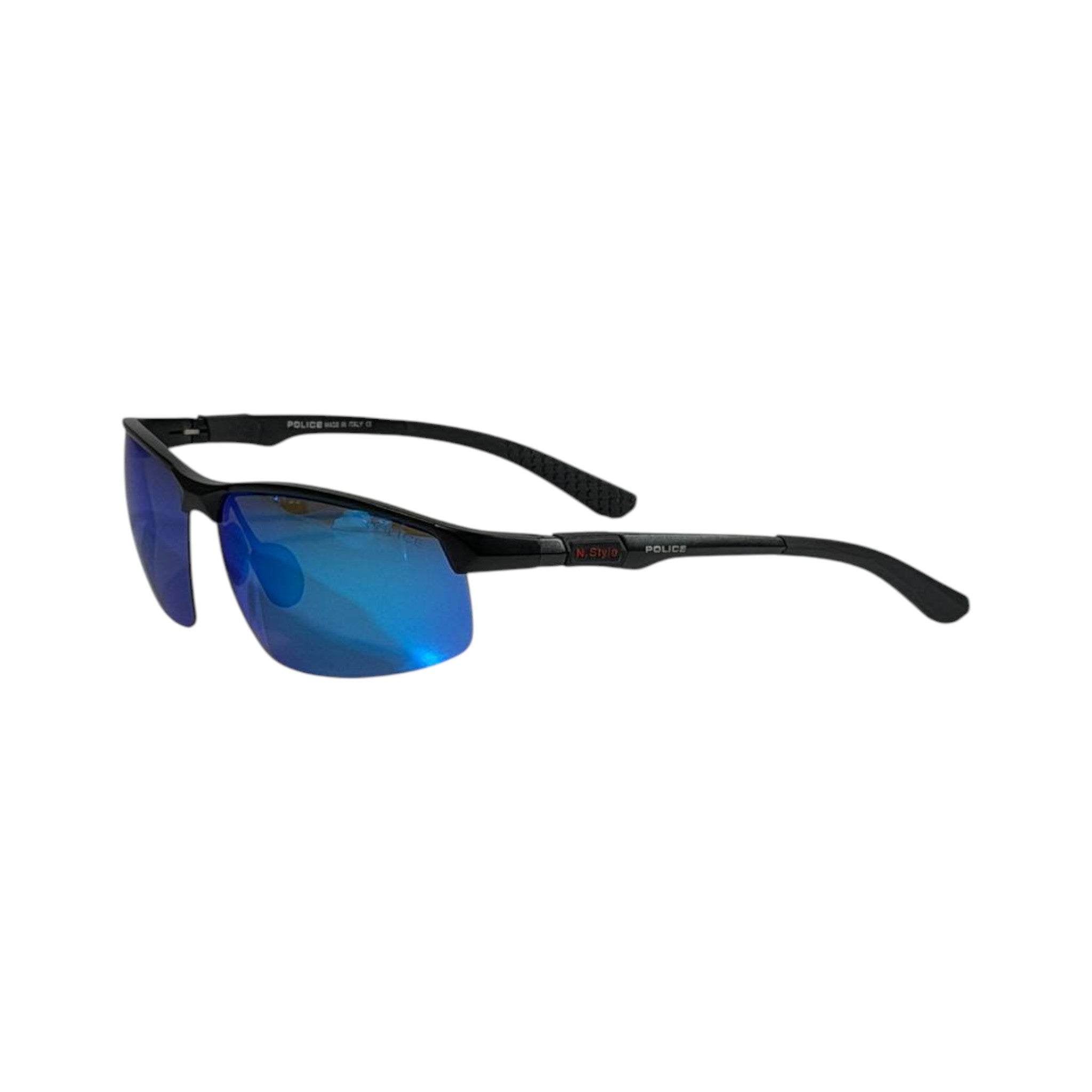 Police Blue Mirror Sport Sunglasses 💙🕶️ Men UV Protection Driving Shades - MASTERPIECE