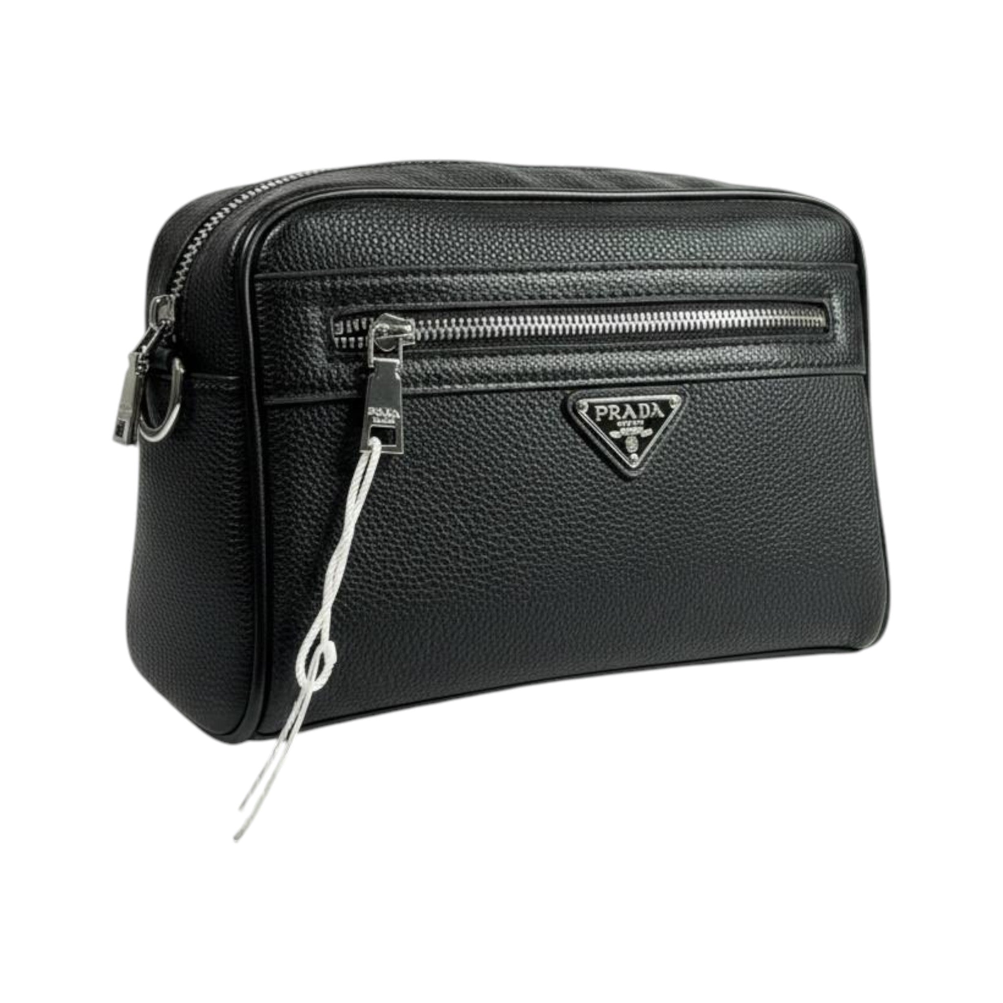 Prada Luxe Black Leather Travel Pouch ✨🖤 Premium Organizer Bag - MASTERPIECE
