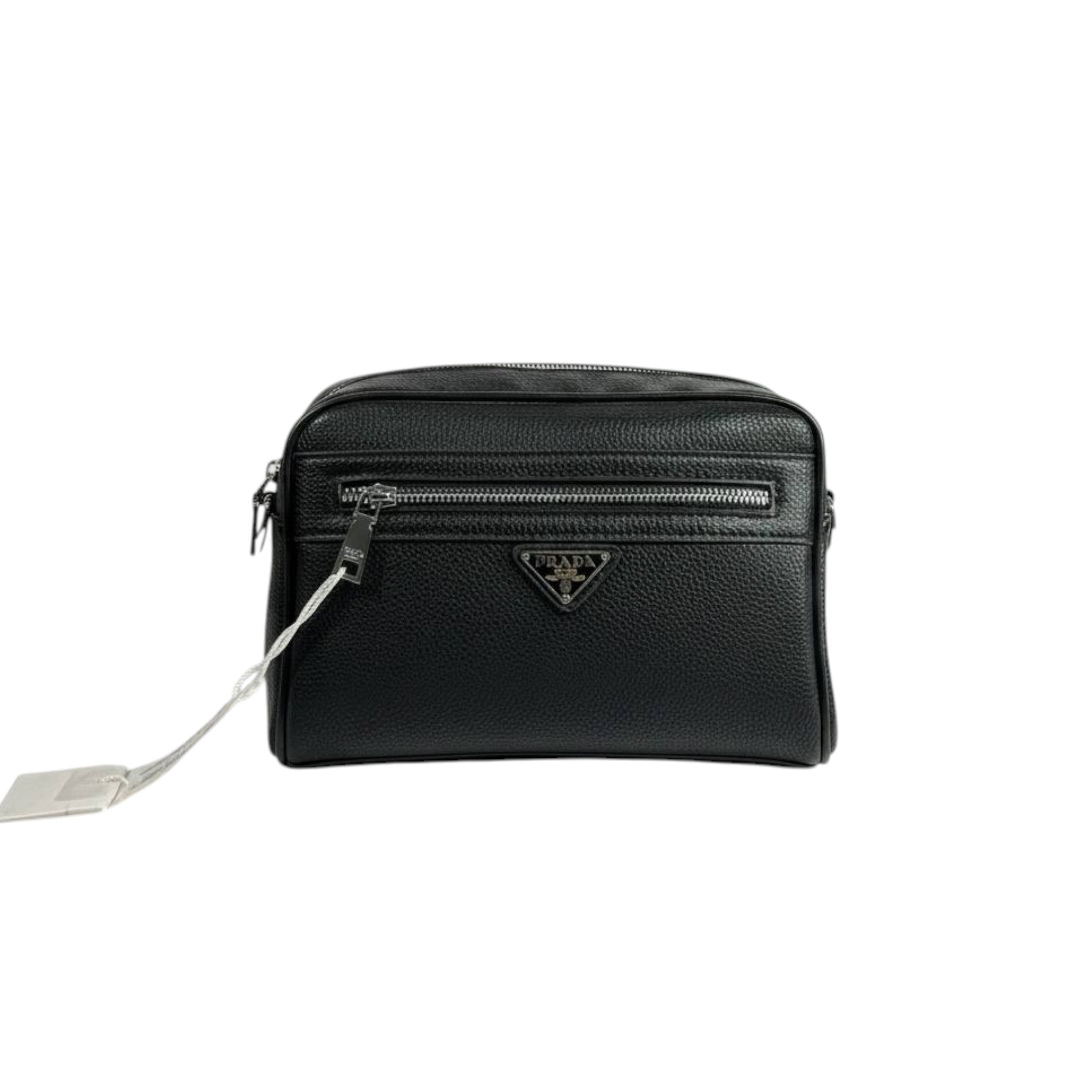 Prada Luxe Black Leather Travel Pouch ✨🖤 Premium Organizer Bag - MASTERPIECE