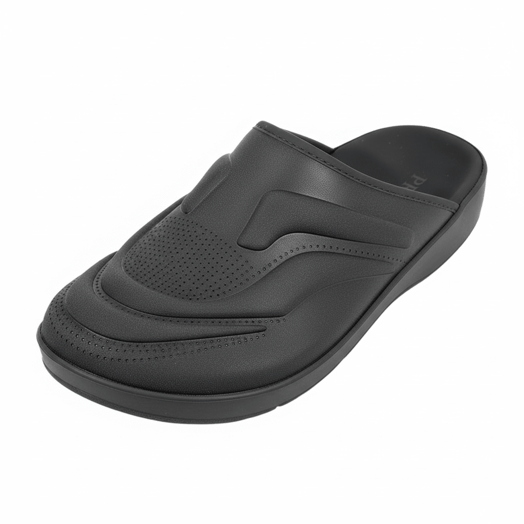 Prada Monolith Foam Slides – Black Minimal Luxury Comfort 🖤⚡ - MASTERPIECE